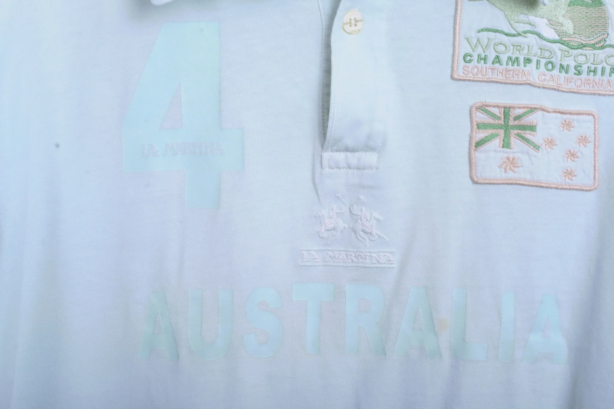 La Martina Mens 2XL Polo Shirt Australia Mint Cotton Top - Image 3