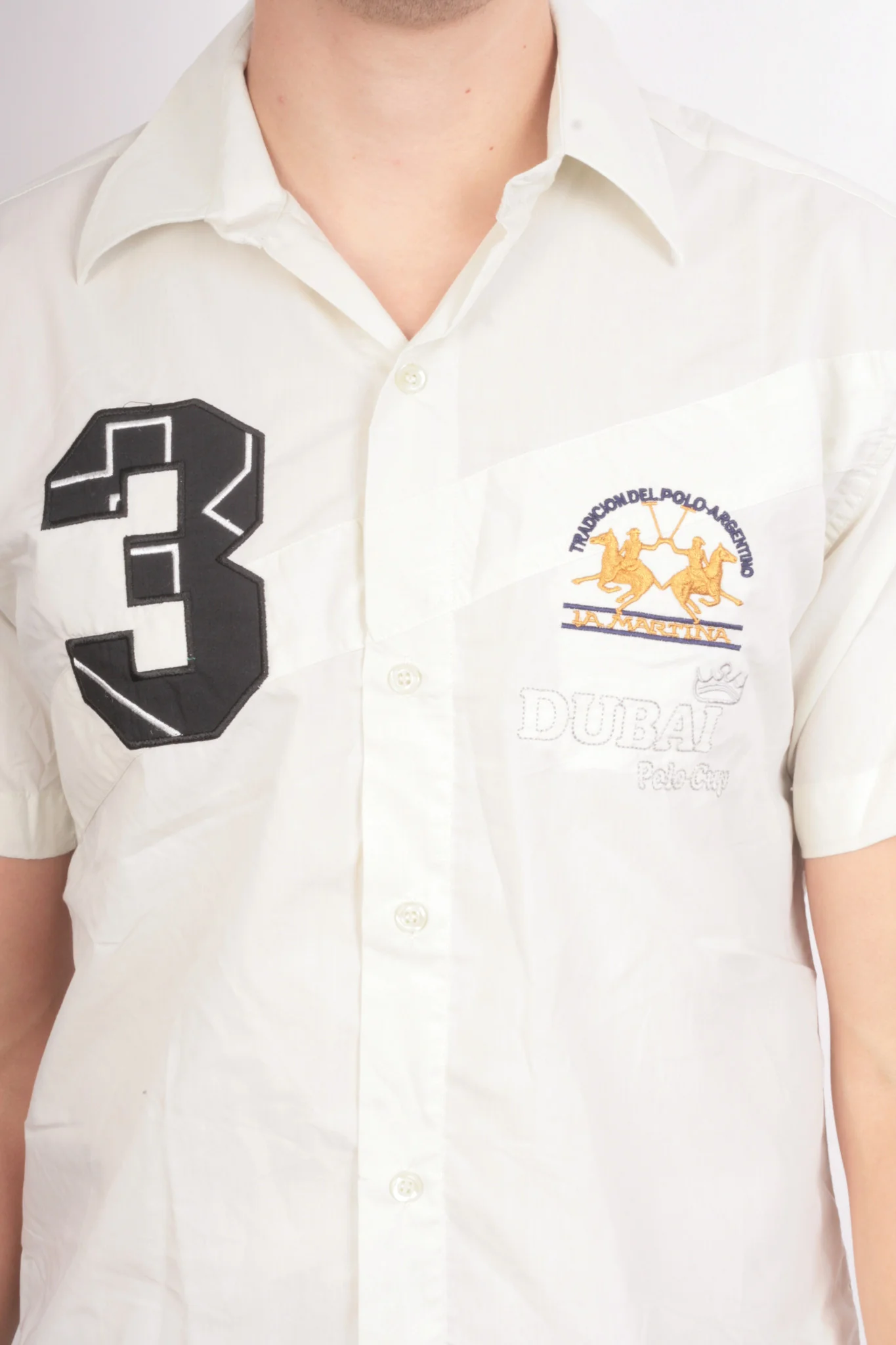 La Martina Mens L Casual Shirt Dubai Polo Short Sleeve Cotton - Image 3