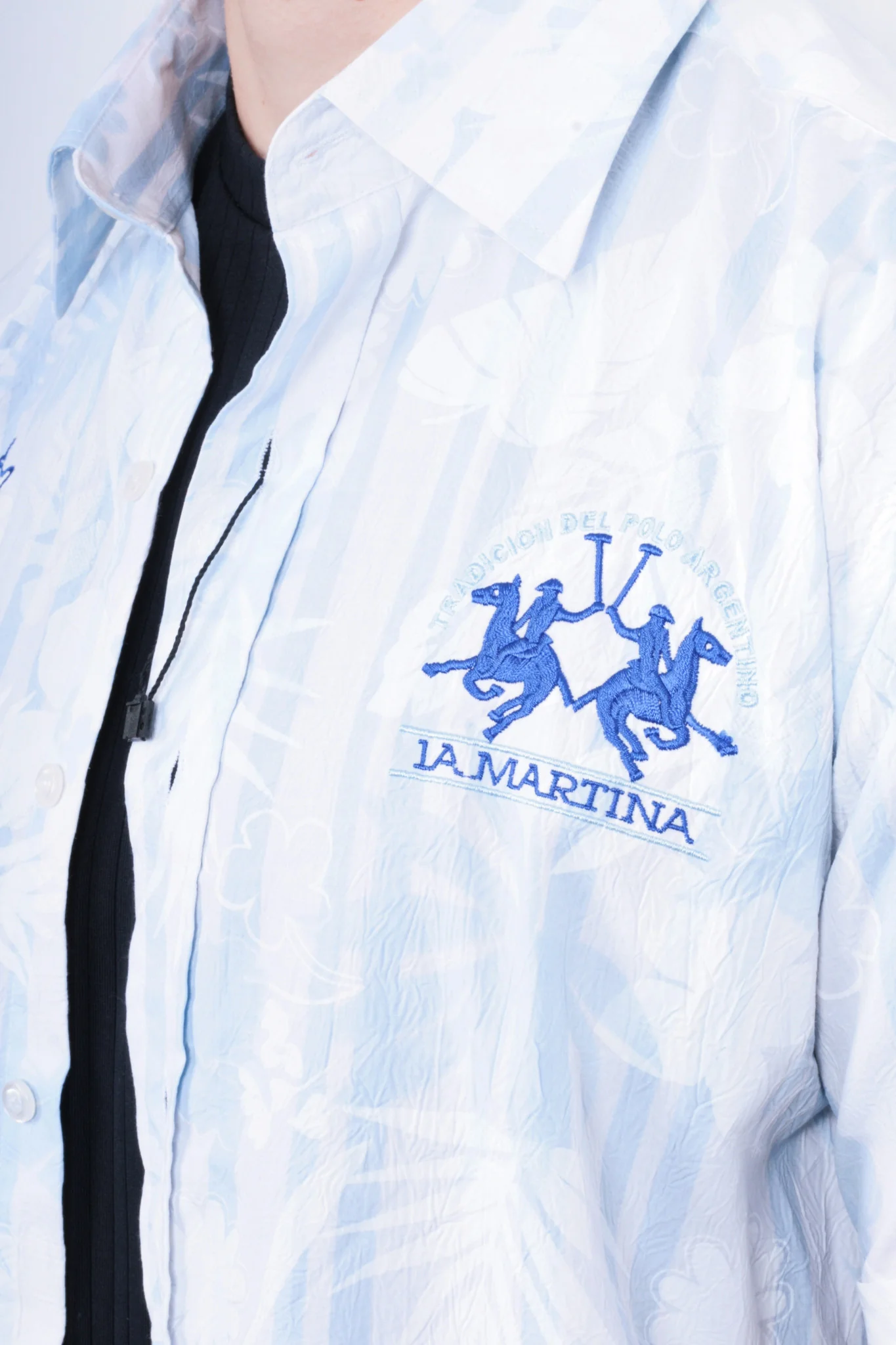 La Martina Mens L Casual Shirt White Cotton Short Sleeve Buenos Aires - Image 3