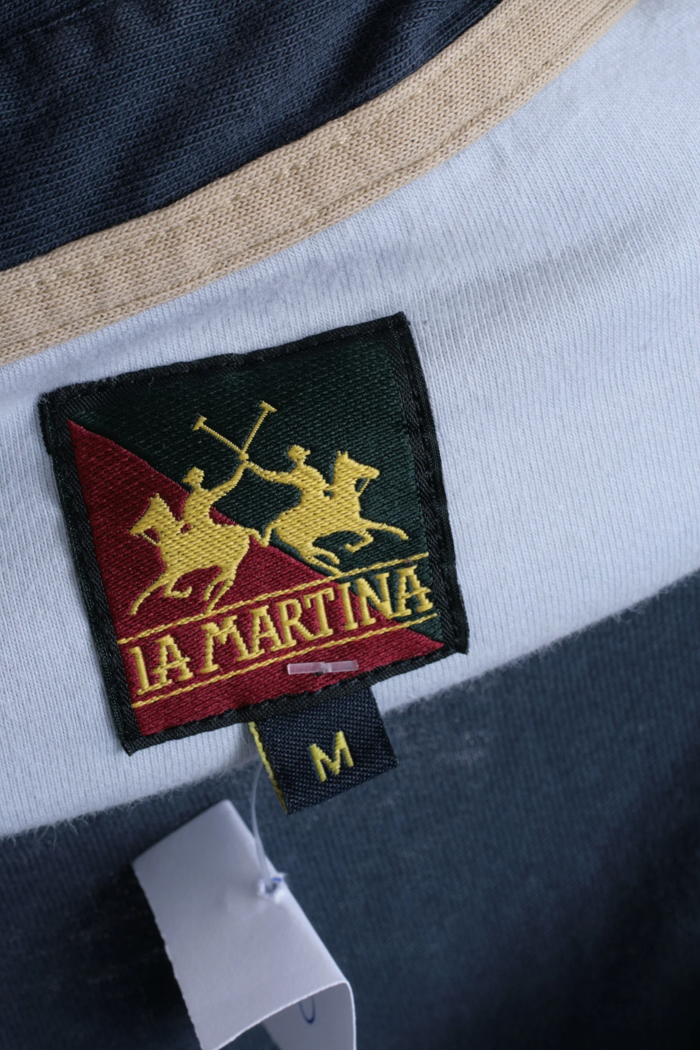 La Martina Mens M Polo Shirt Navy Blue Summer Short Sleeve Cotton - Image 4