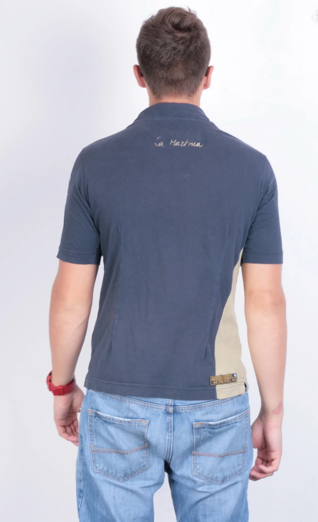 La Martina Mens M Polo Shirt Navy Blue Summer Short Sleeve Cotton - Image 5