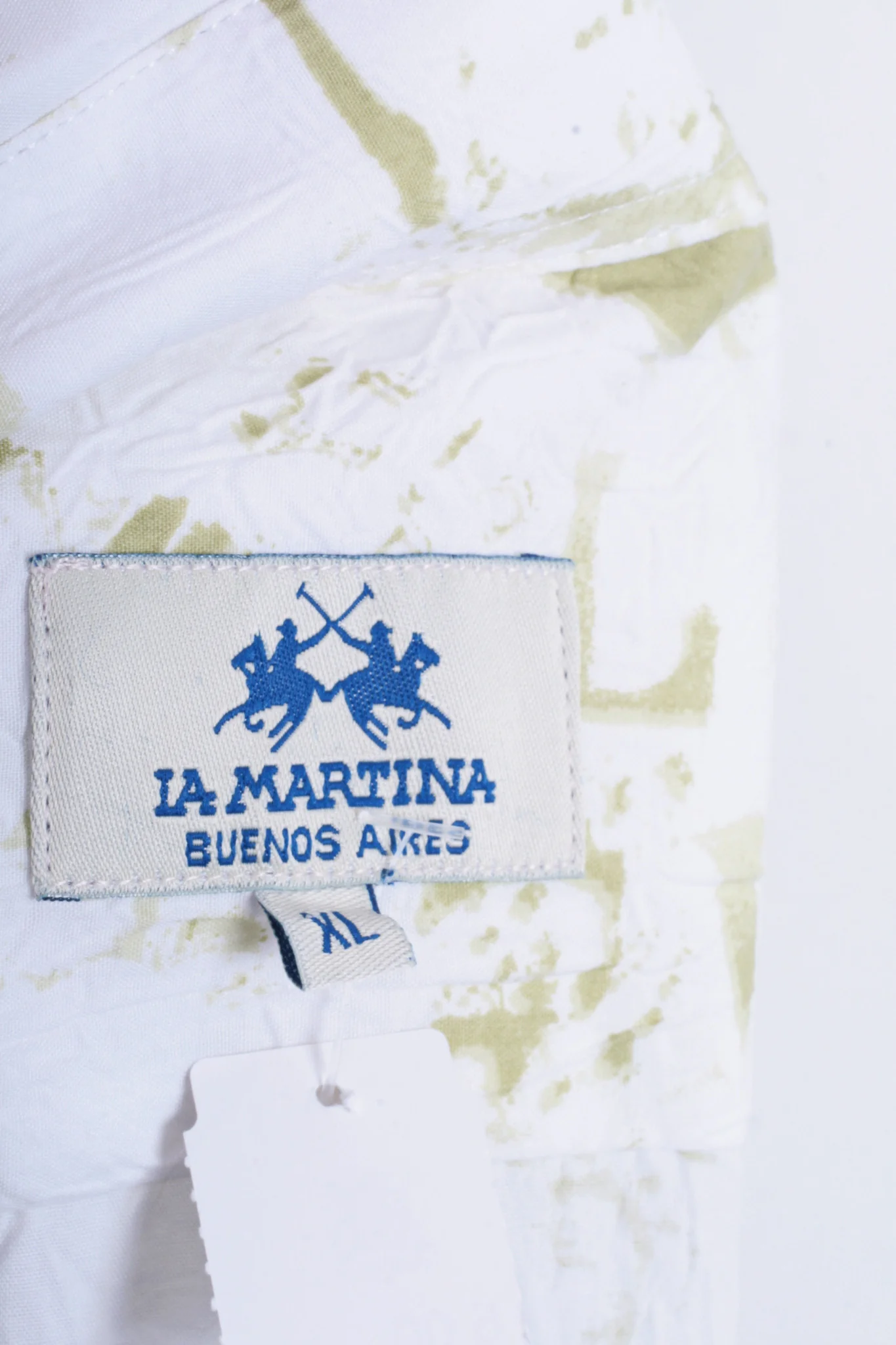 La Martina Mens XL Casual Shirt White Buenos Aires Cotton Short Sleeve - Image 5