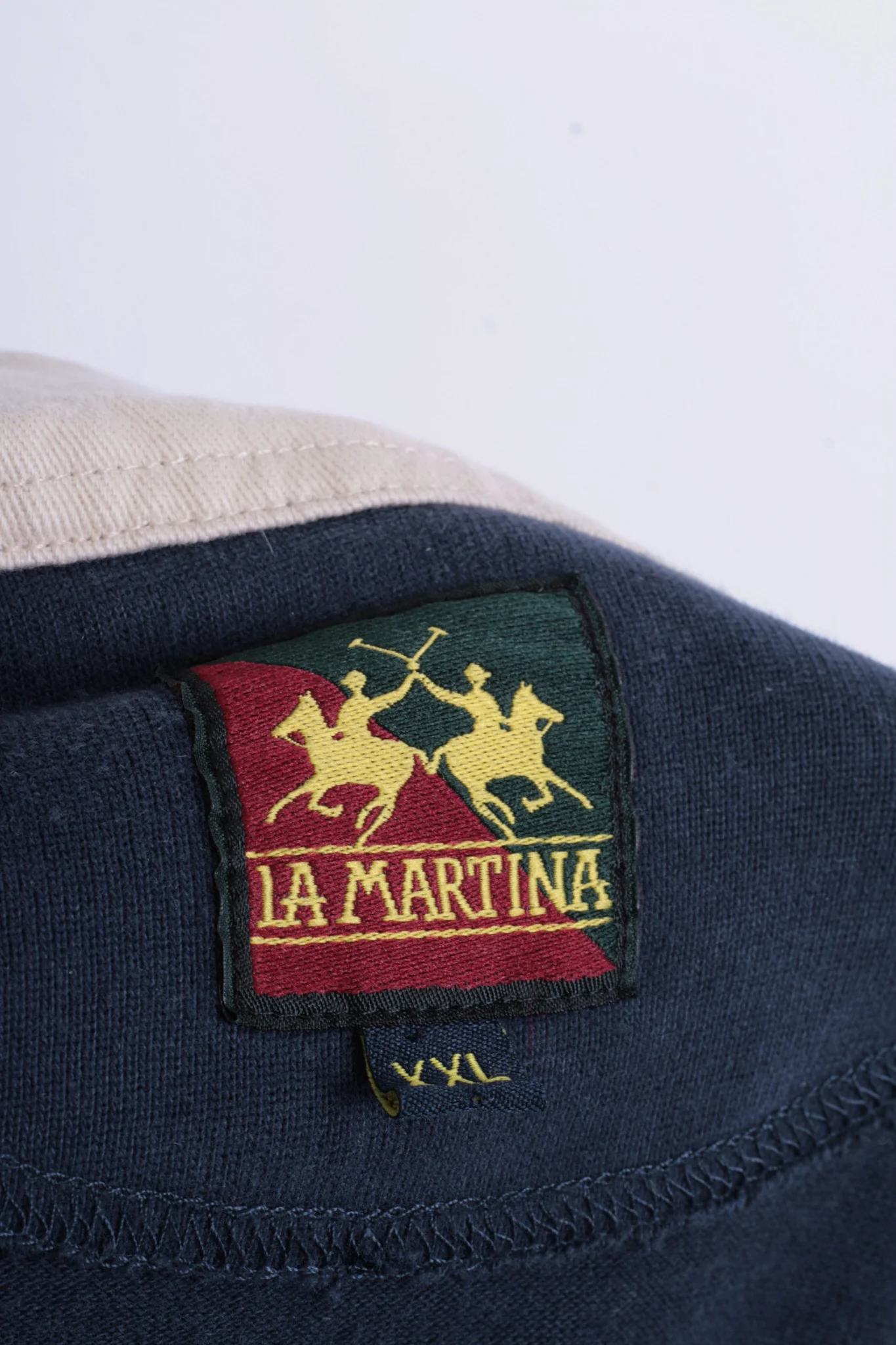 La Martina Mens XXL Polo Shirt Navy Blue Long Sleeve Cotton - Image 4