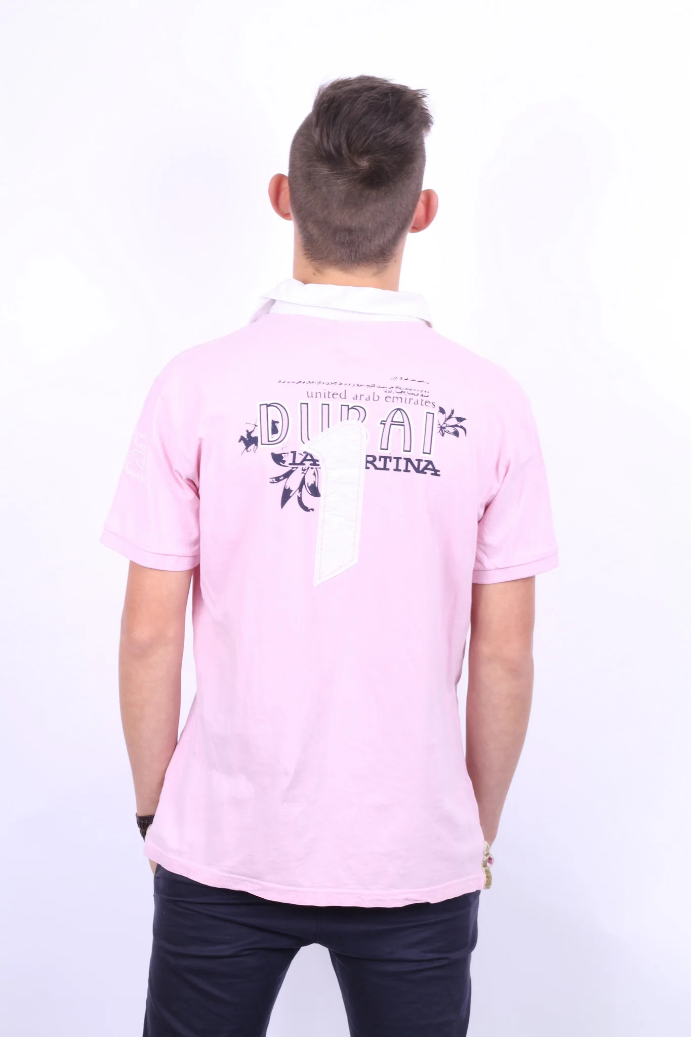 La Martina Saddlery Mens L Polo Shirt Pink Cotton - Image 6