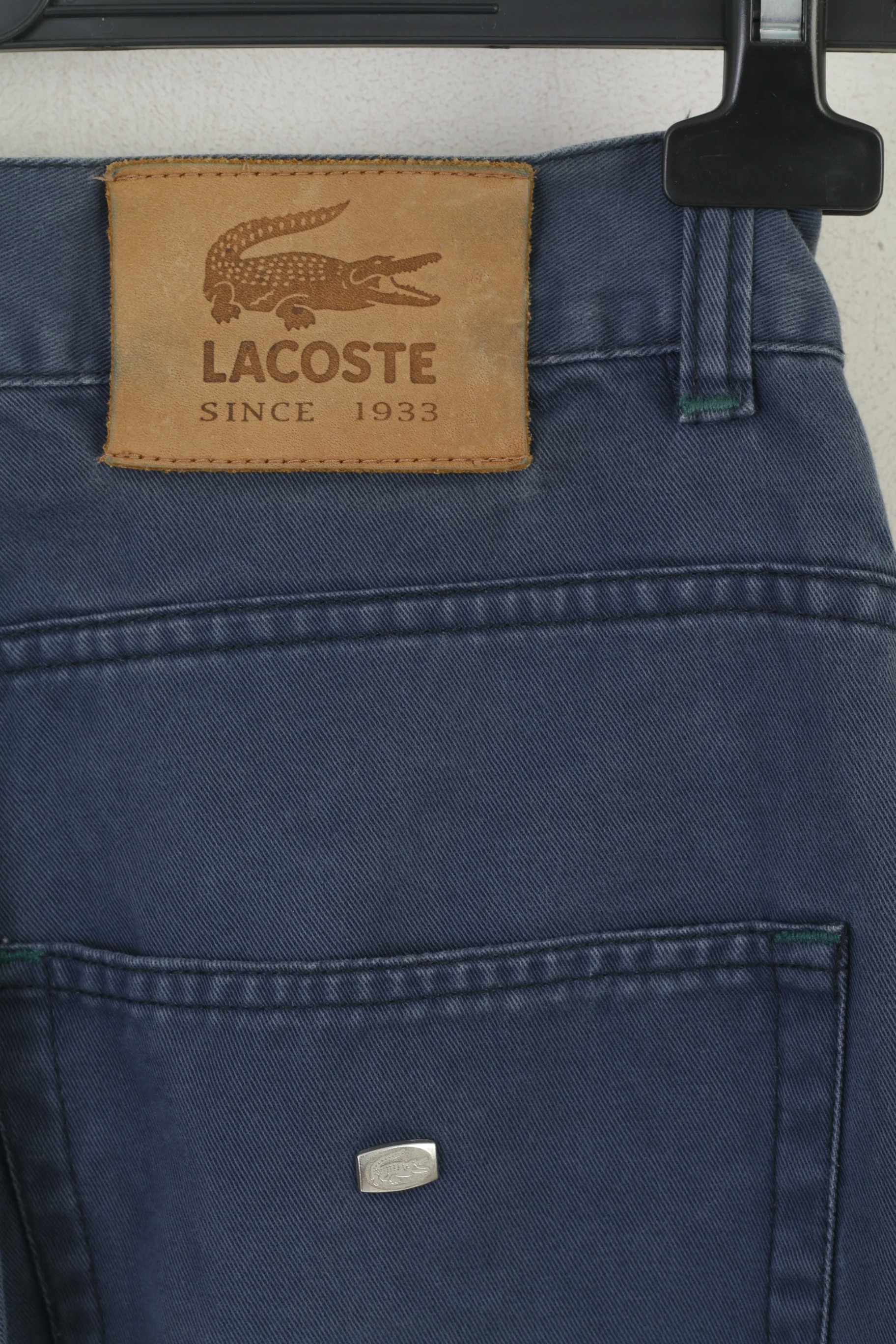 Lacoste Men 30 38 Trousers Blue Cotton Straight Leg Comfort Classic Pants - Image 5