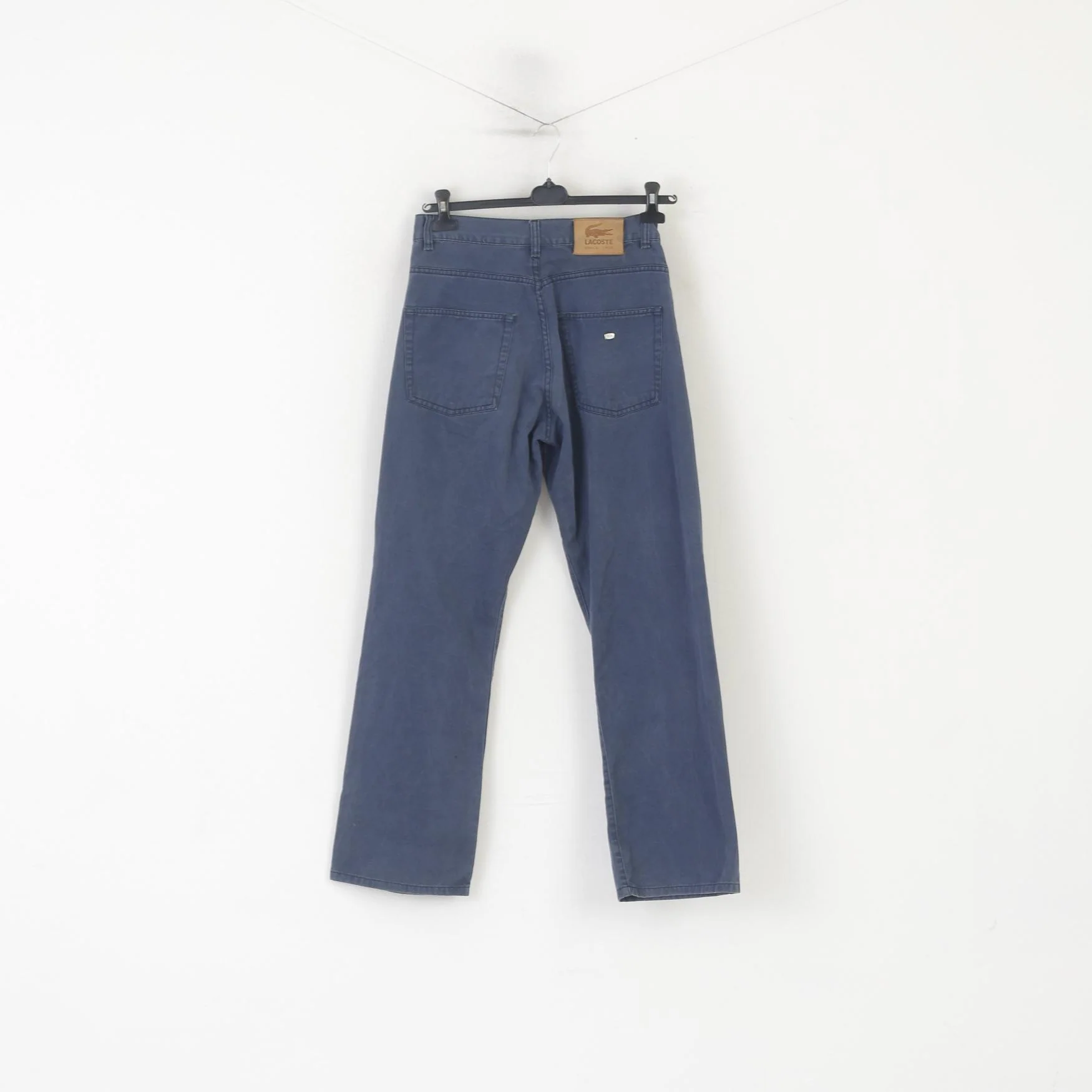 Lacoste Men 30 38 Trousers Blue Cotton Straight Leg Comfort Classic Pants - Image 6