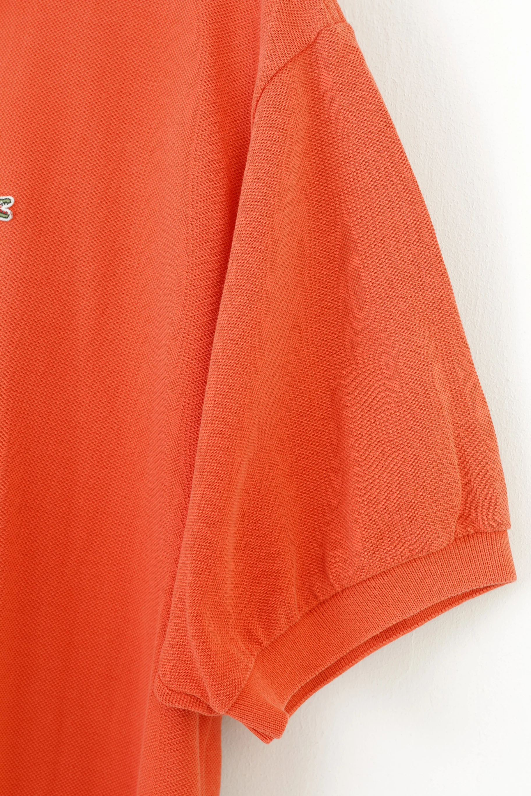 Lacoste Men 7 2XL Polo Shirt Orange Cotton Detailed Buttons Vintage Top - Image 3