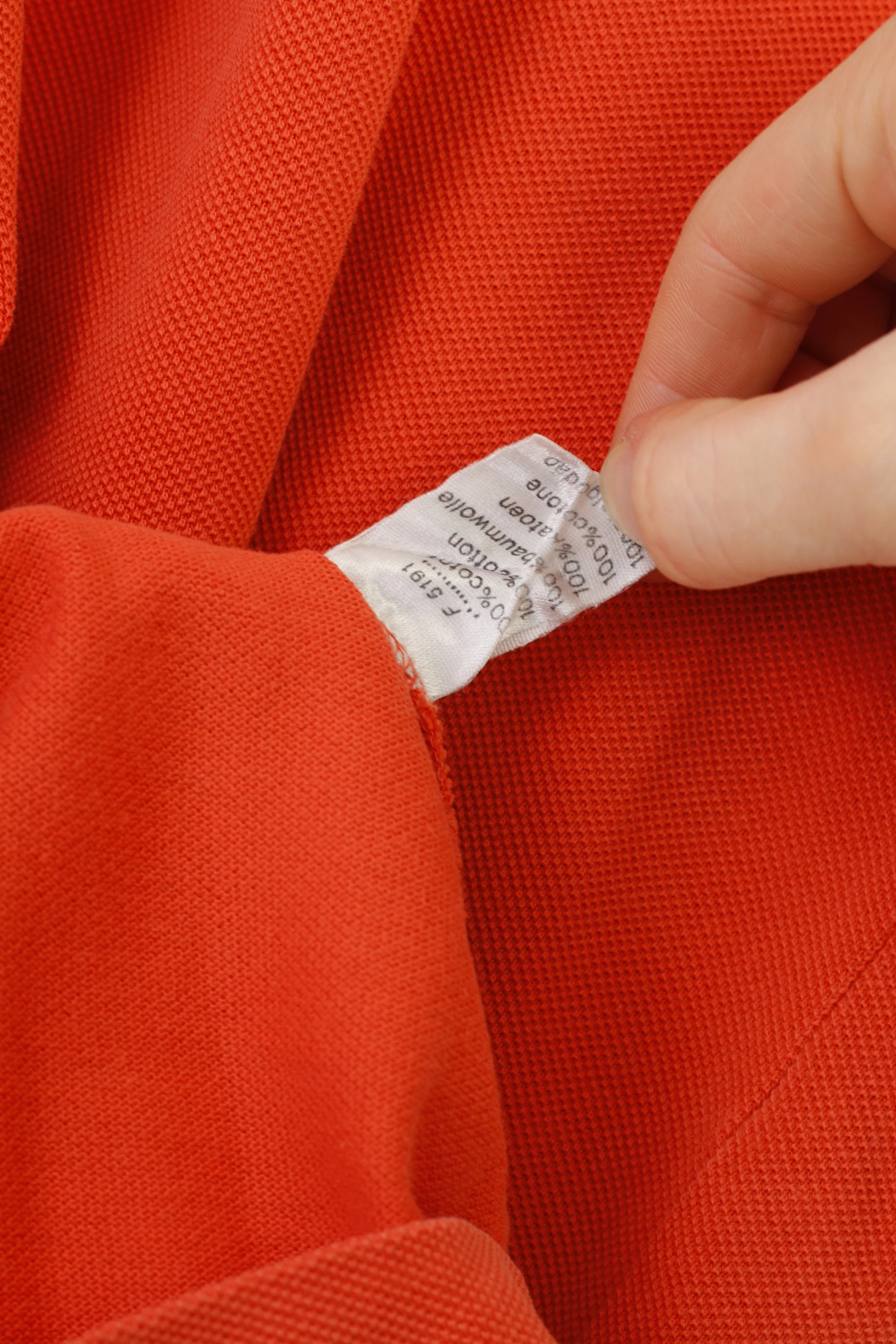 Lacoste Men 7 2XL Polo Shirt Orange Cotton Detailed Buttons Vintage Top - Image 6