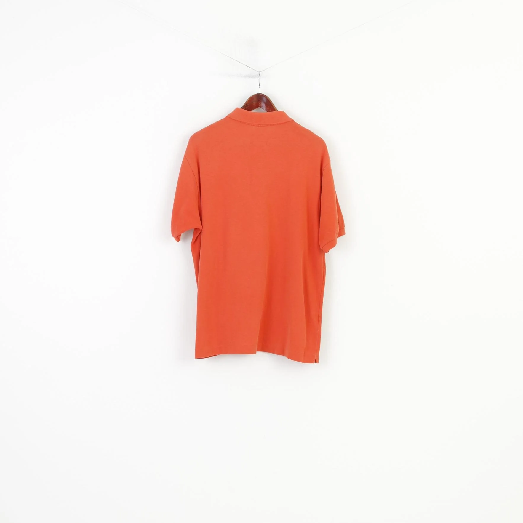 Lacoste Men 7 2XL Polo Shirt Orange Cotton Detailed Buttons Vintage Top - Image 7
