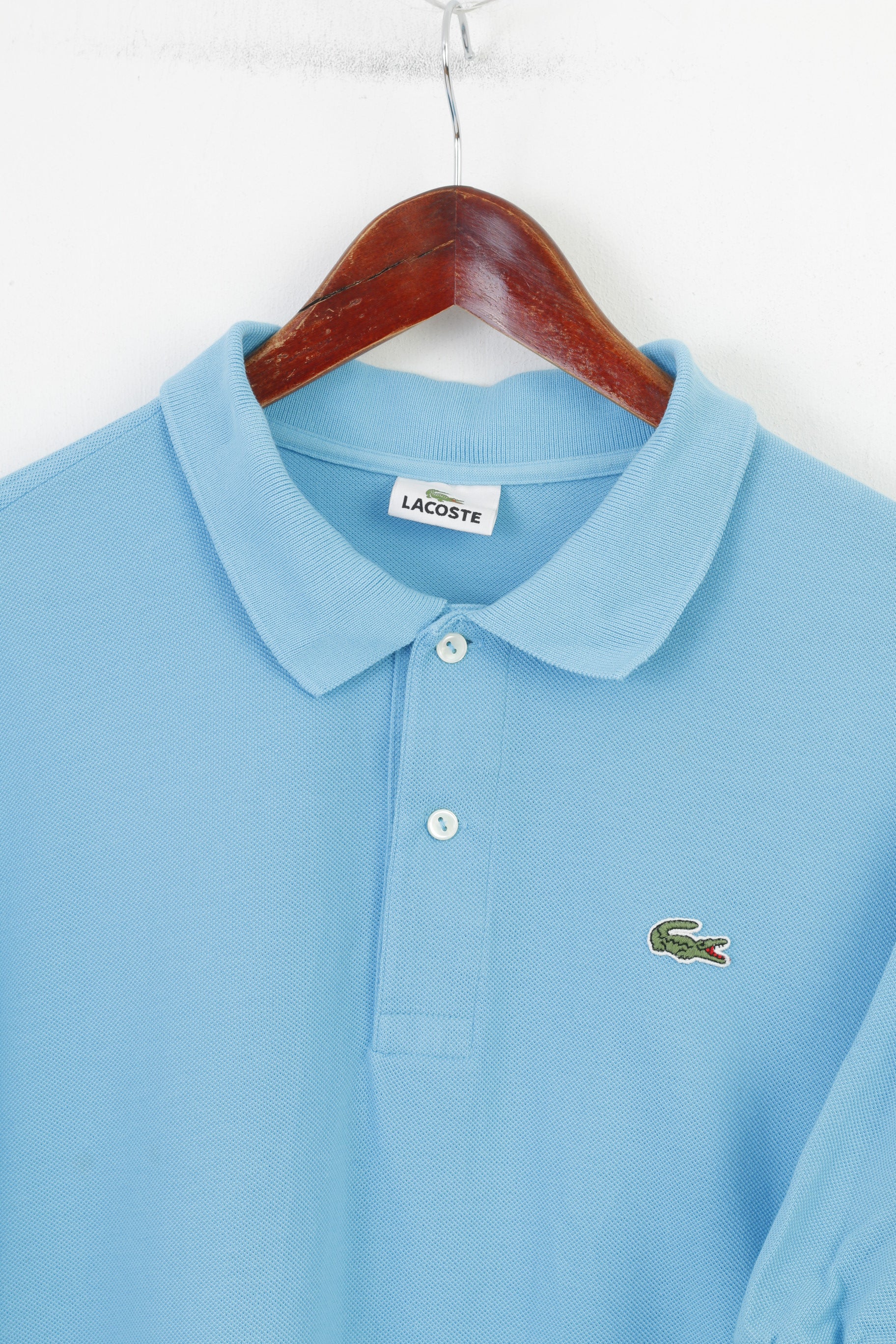 Lacoste Men 8 XL Polo Shirt Blue Short Sleeve Collar Cotton Vintage Top - Image 2
