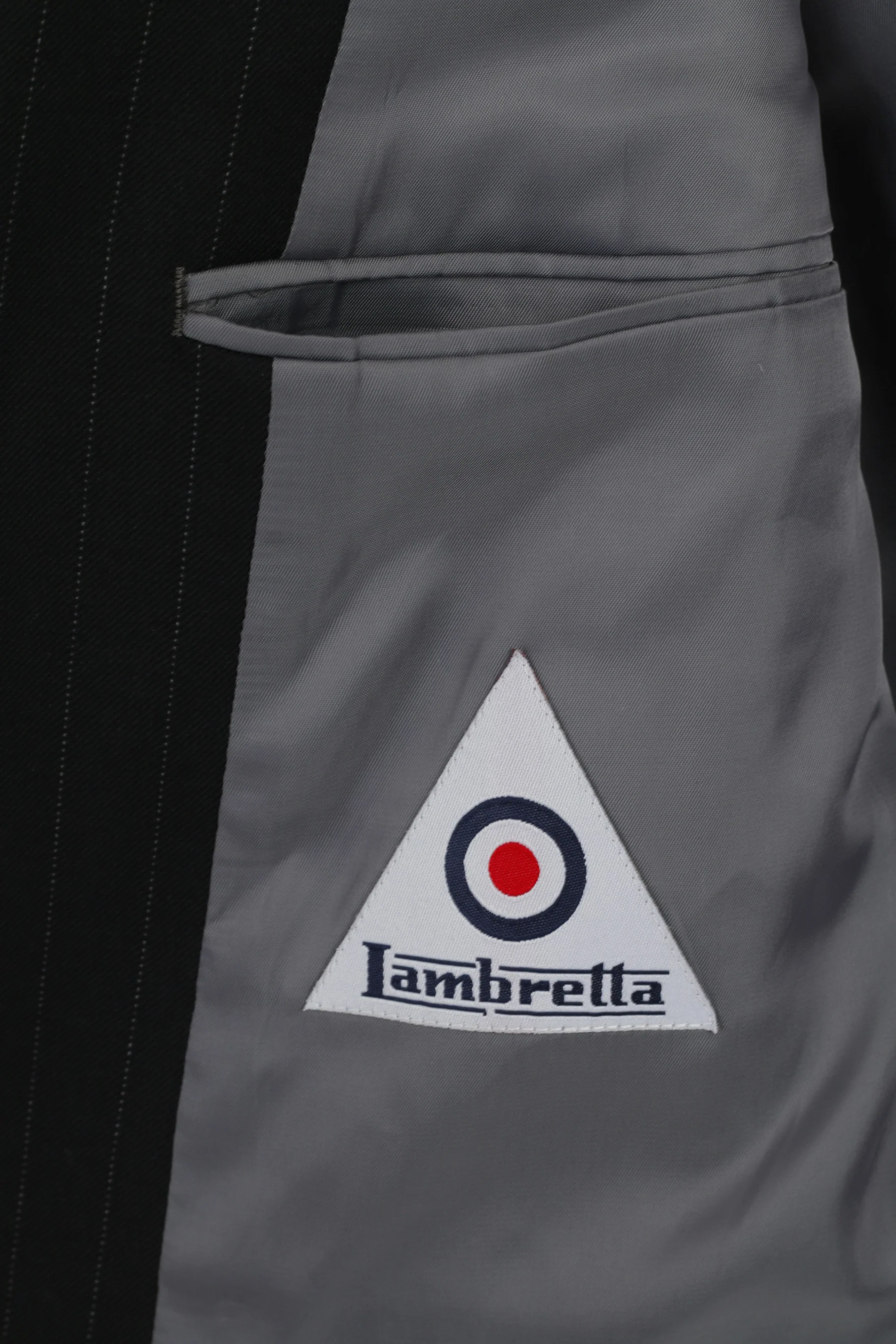 Lambretta Men 40 102 Blazer Black Wool Striped Single Breasted Classic Jacket - Image 5