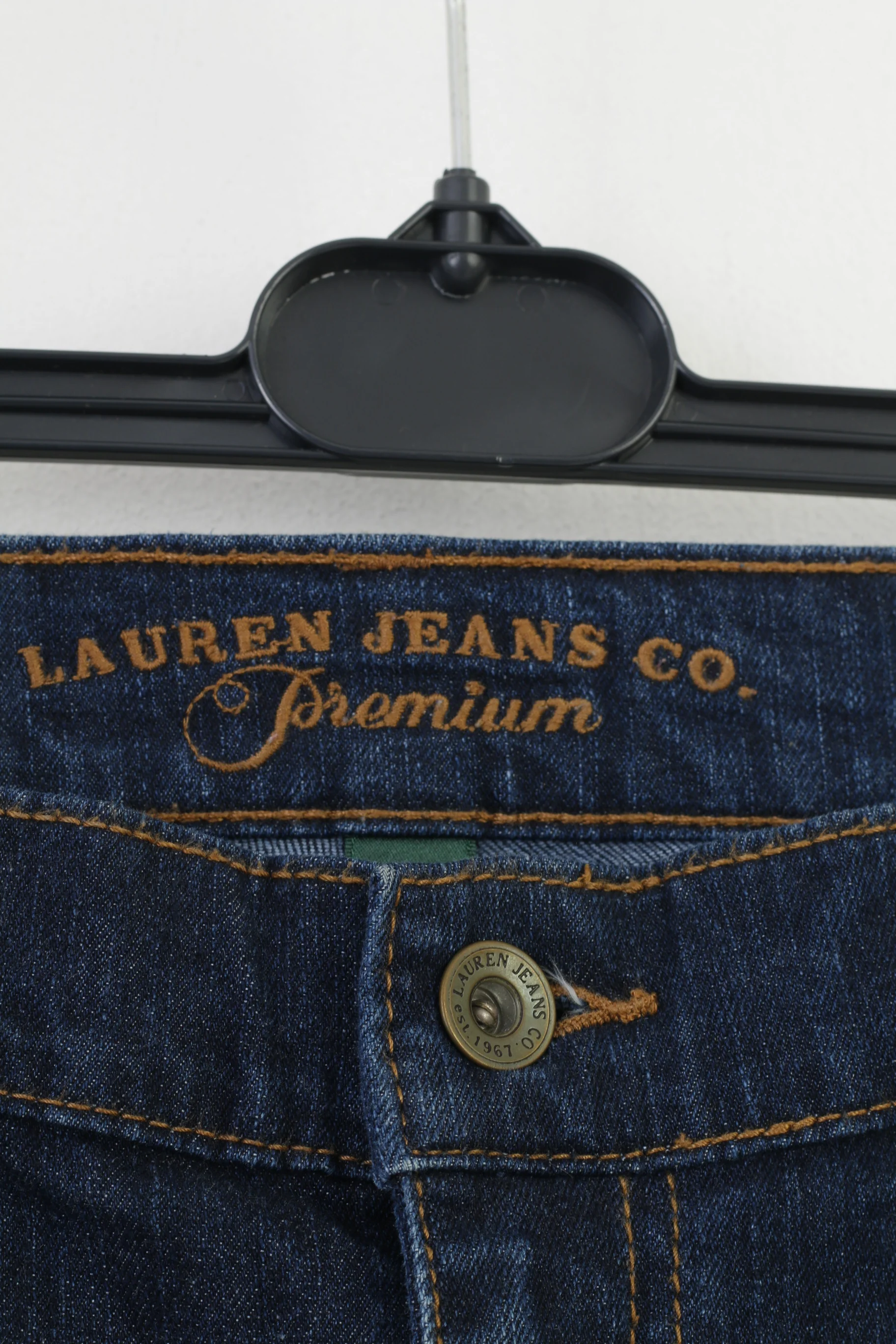 Lauren Jeans Co. Women 6 Trousers Navy Classic Staight Leg Denim Cotton Premium Vintage Pants - Image 4