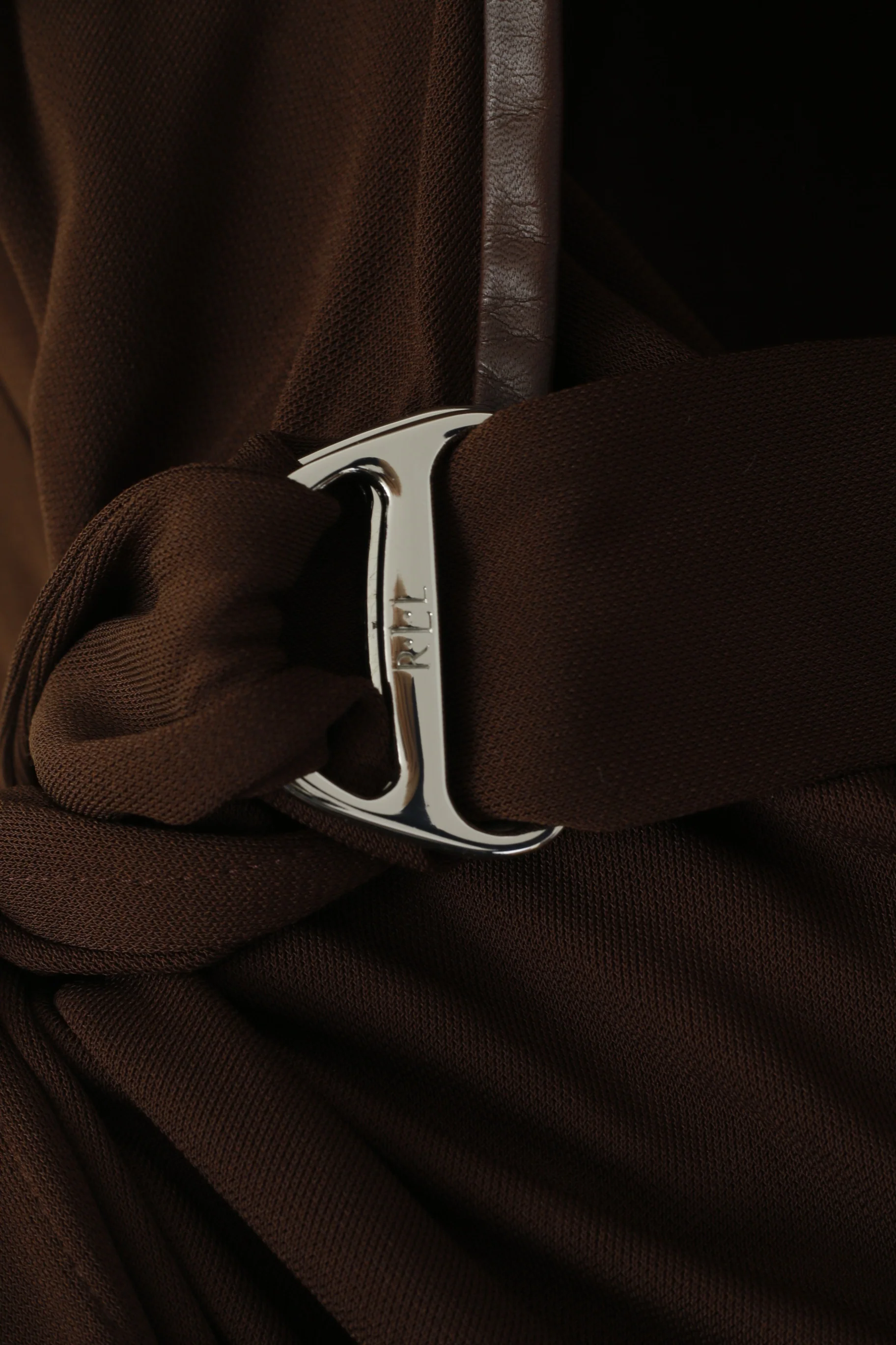 Lauren Ralph Lauren Womens 8 S Overlay Brown Long Tunic Open Thin Material Elegant Belted Top - Image 4