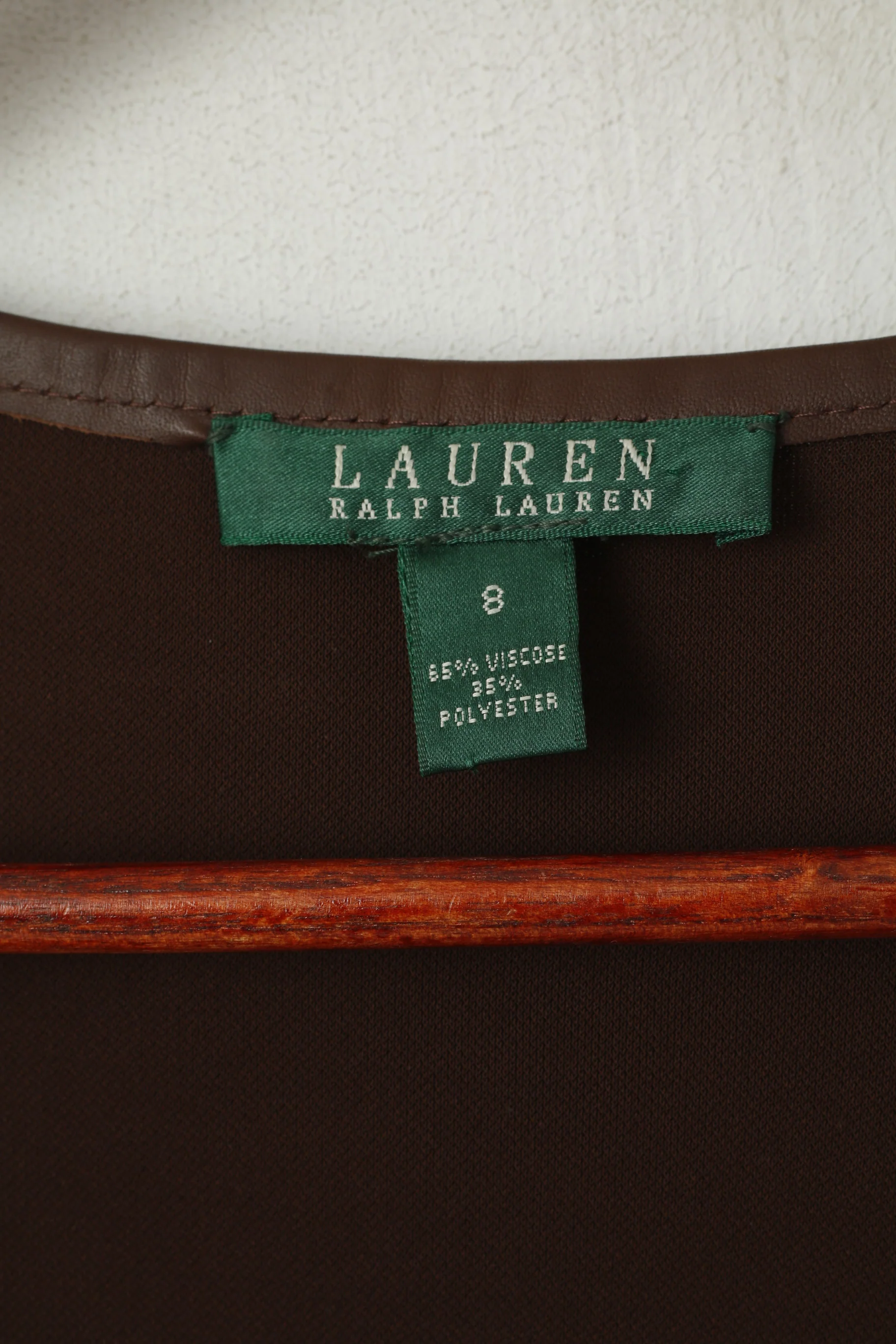 Lauren Ralph Lauren Womens 8 S Overlay Brown Long Tunic Open Thin Material Elegant Belted Top - Image 5
