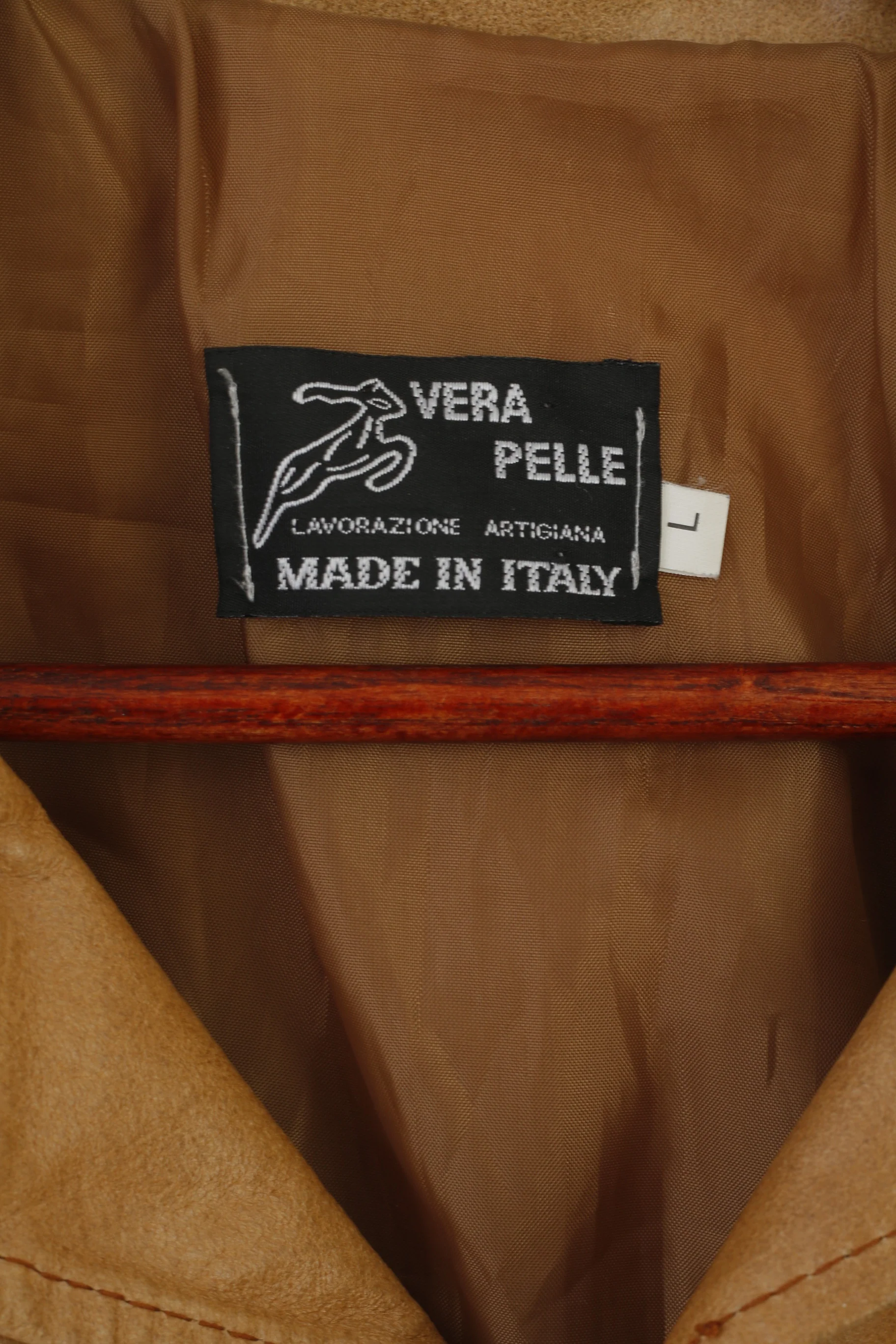 Lavorazione Artigiana Men L (M) Leather Jacket Camel Leather Made in Italy Classic Vintage Top - Image 5