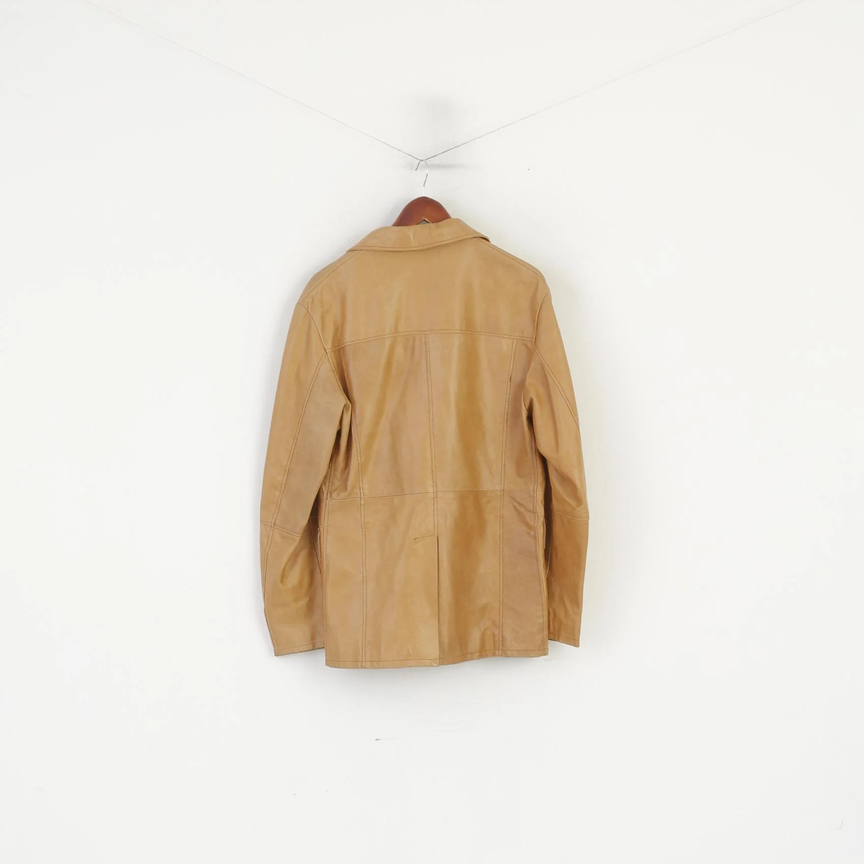 Lavorazione Artigiana Men L (M) Leather Jacket Camel Leather Made in Italy Classic Vintage Top - Image 7
