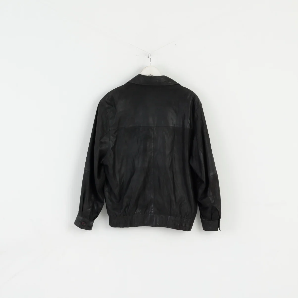 Leather Clothes By R&G Men 46 S Jacket Black Leather Detailed Shiny Aztec Bomber Top - Image 9