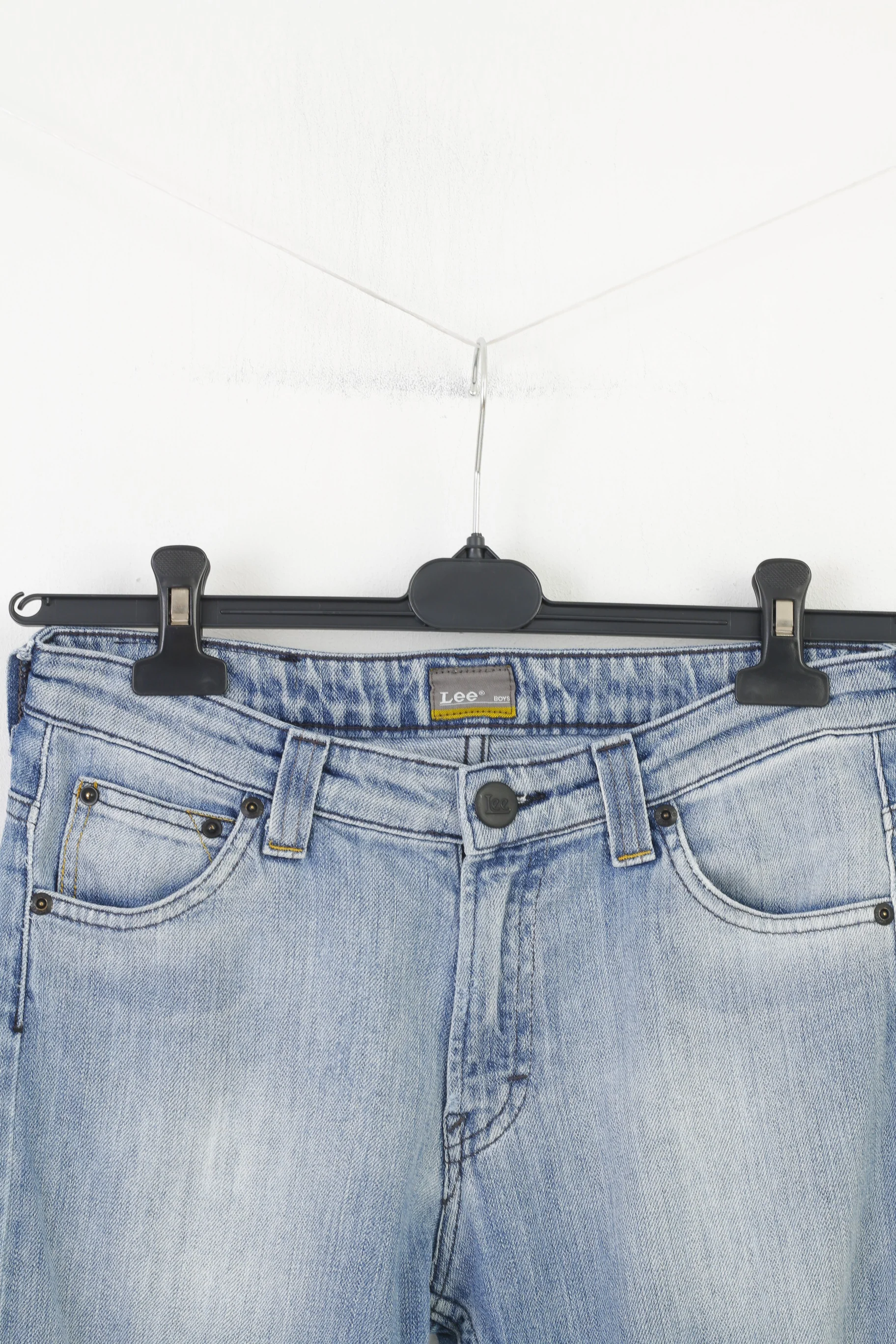 Lee Boys 15 Age Trousers Jeans Blue Cotton Casual Washed Look Vintage Top - Image 2