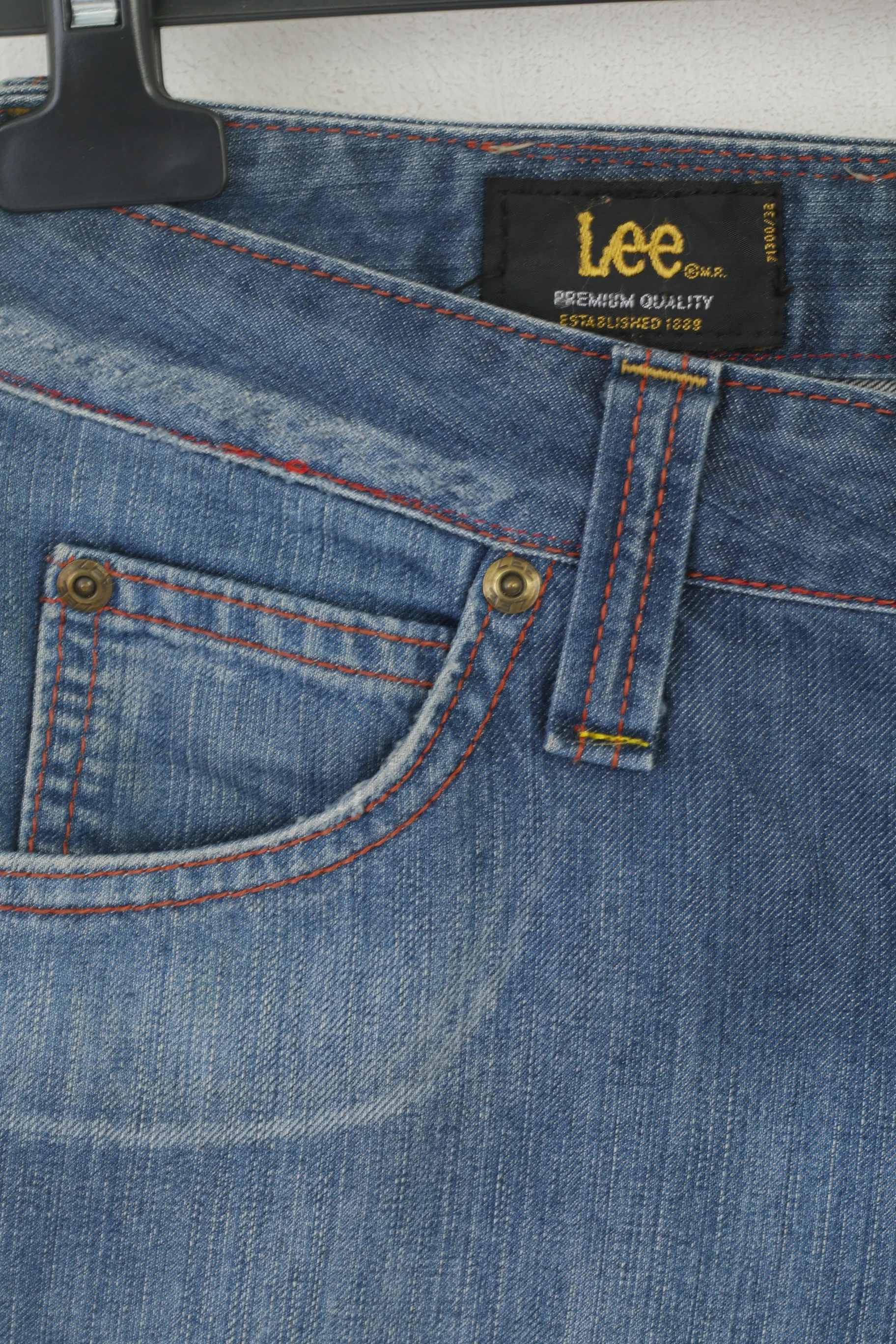 Lee Women 28 Jeans Trousers Blue Denim Cotton Straight Cropped Vintage Pants - Image 2