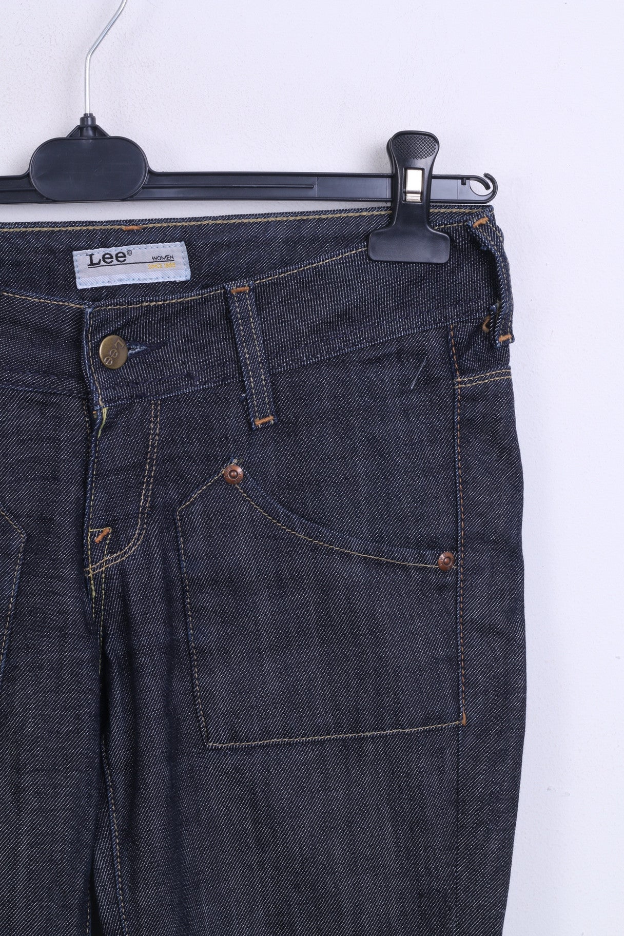 Lee Womens W26 L33 Trousers Cotton Denim Navy Jeans - Image 2