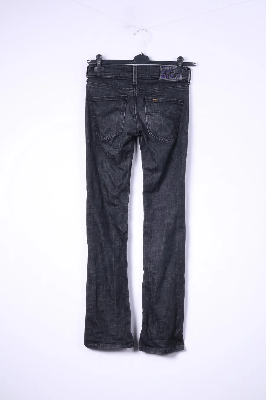 Lee Womens W26 L33 Trousers Jeans Black Cotton Denim Skinny Stretch Pants - Image 6