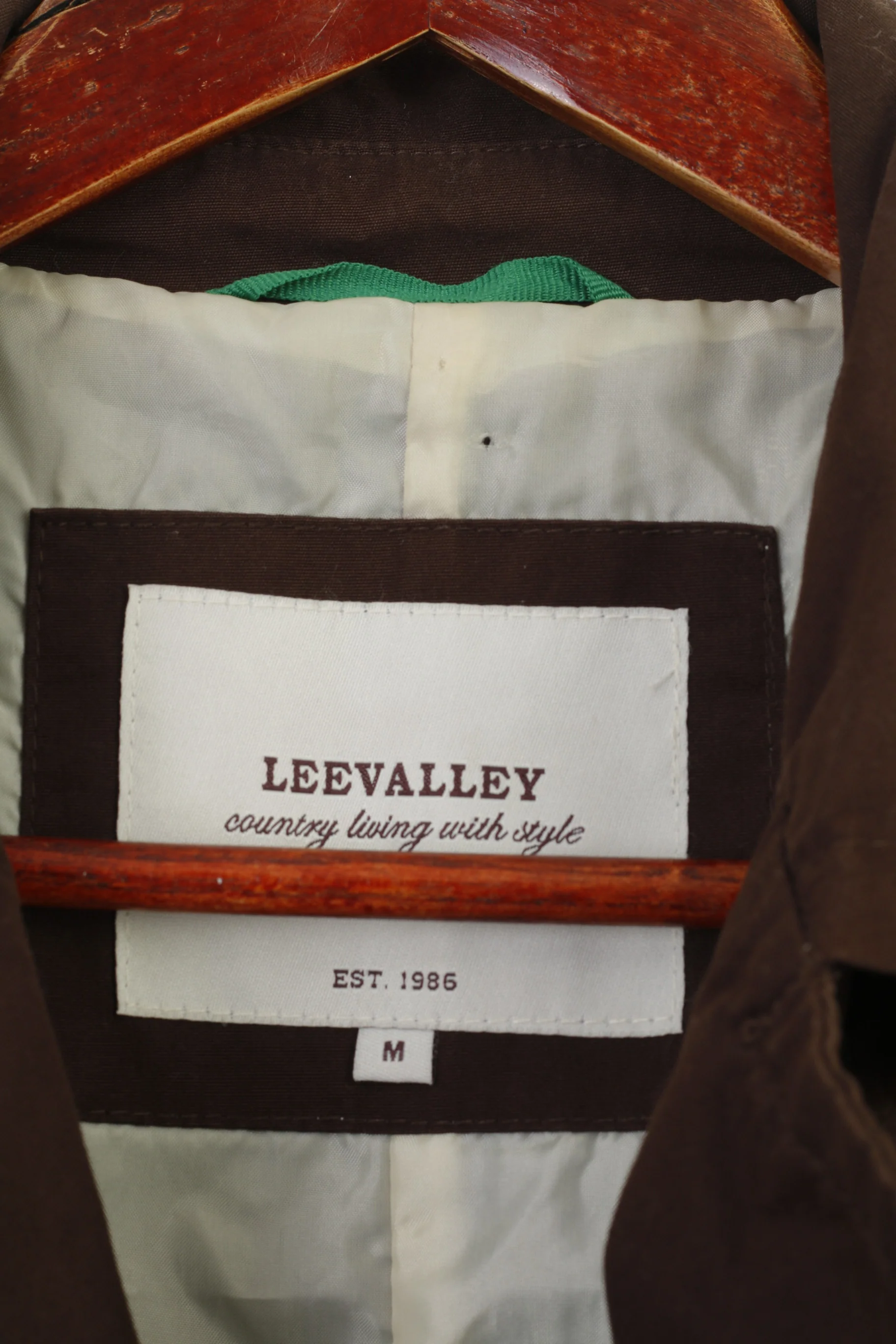 Leevalley Women M Coat Brown Trench Cotton Single Breasted Bottoms Collar Country Belt Jacket - Image 6