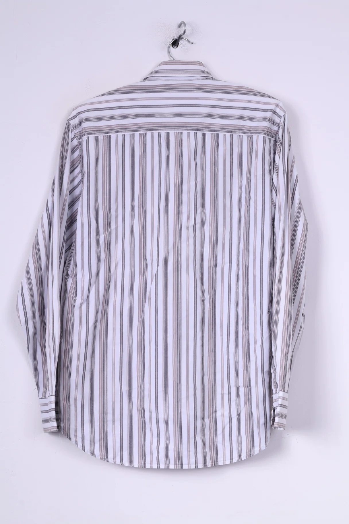 Lerros Mens M Casual Shirt Striped White Long Sleeve Top Cotton - Image 7
