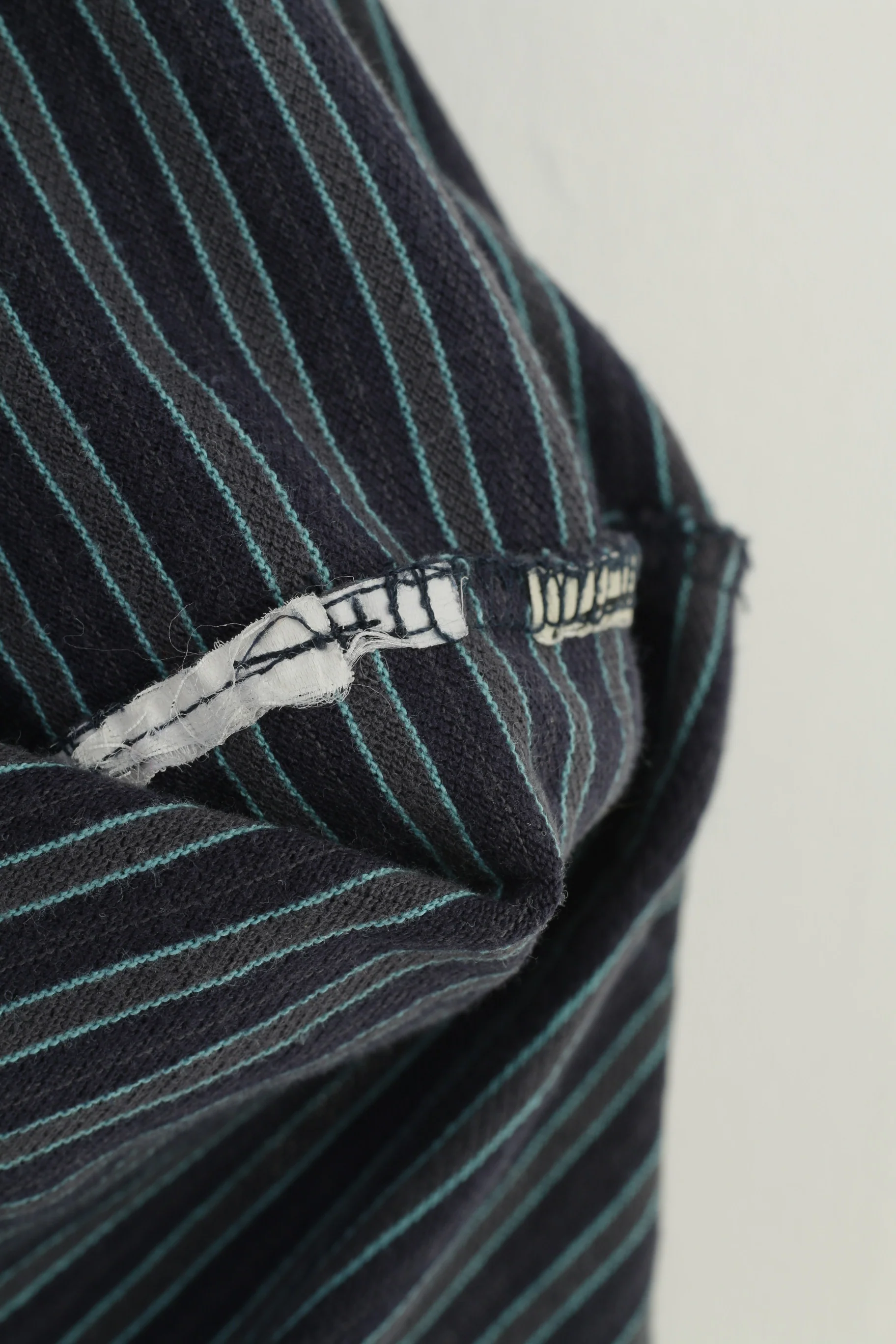 Levi Strauss & Co Men L Polo Shirt Navy Striped Long Sleeve Classic Levi's  vintage Top - Image 6