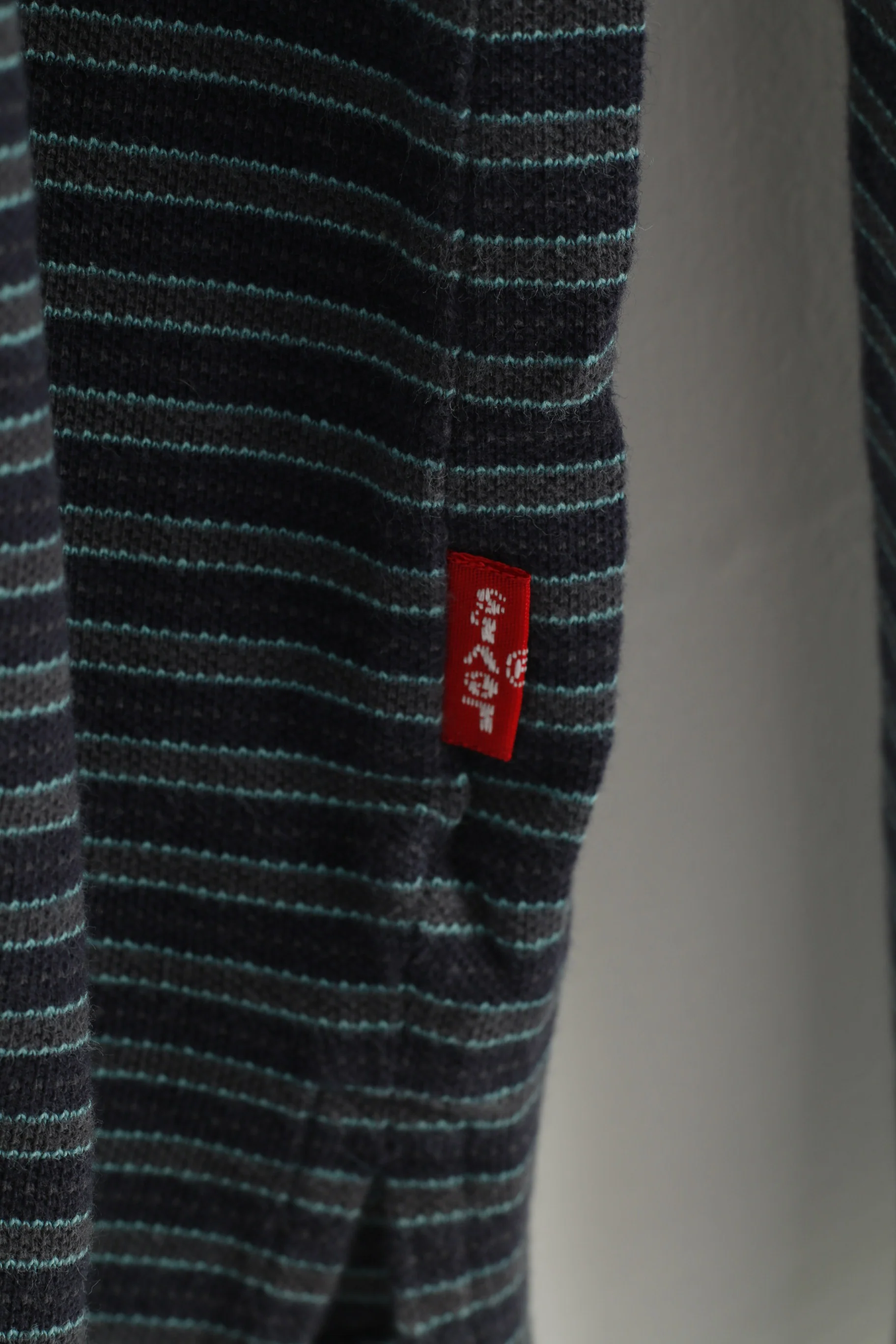 Levi Strauss & Co Men L Polo Shirt Navy Striped Long Sleeve Classic Levi's  vintage Top - Image 7