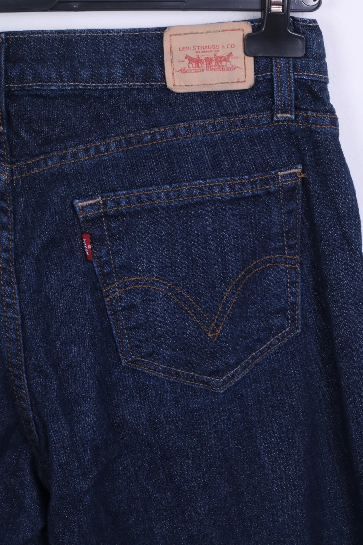 Levi Strauss &Co Womens 12 L Trousers Curvy Cut Navy Cotton Jeans Denim - Image 4