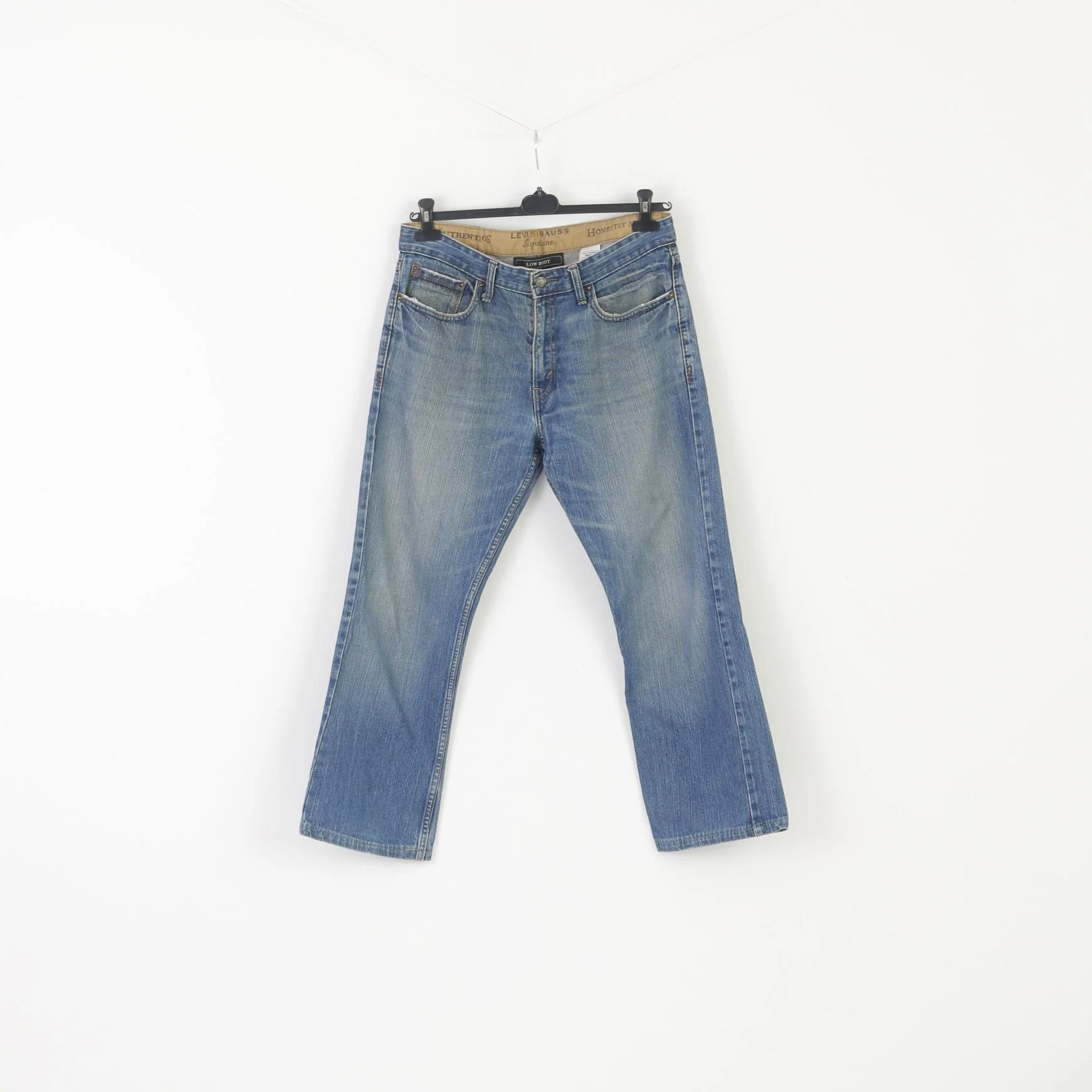 Levi's Denim Men 34 Jeans Trousers Blue Cotton Signature Low Boot Straight Pants