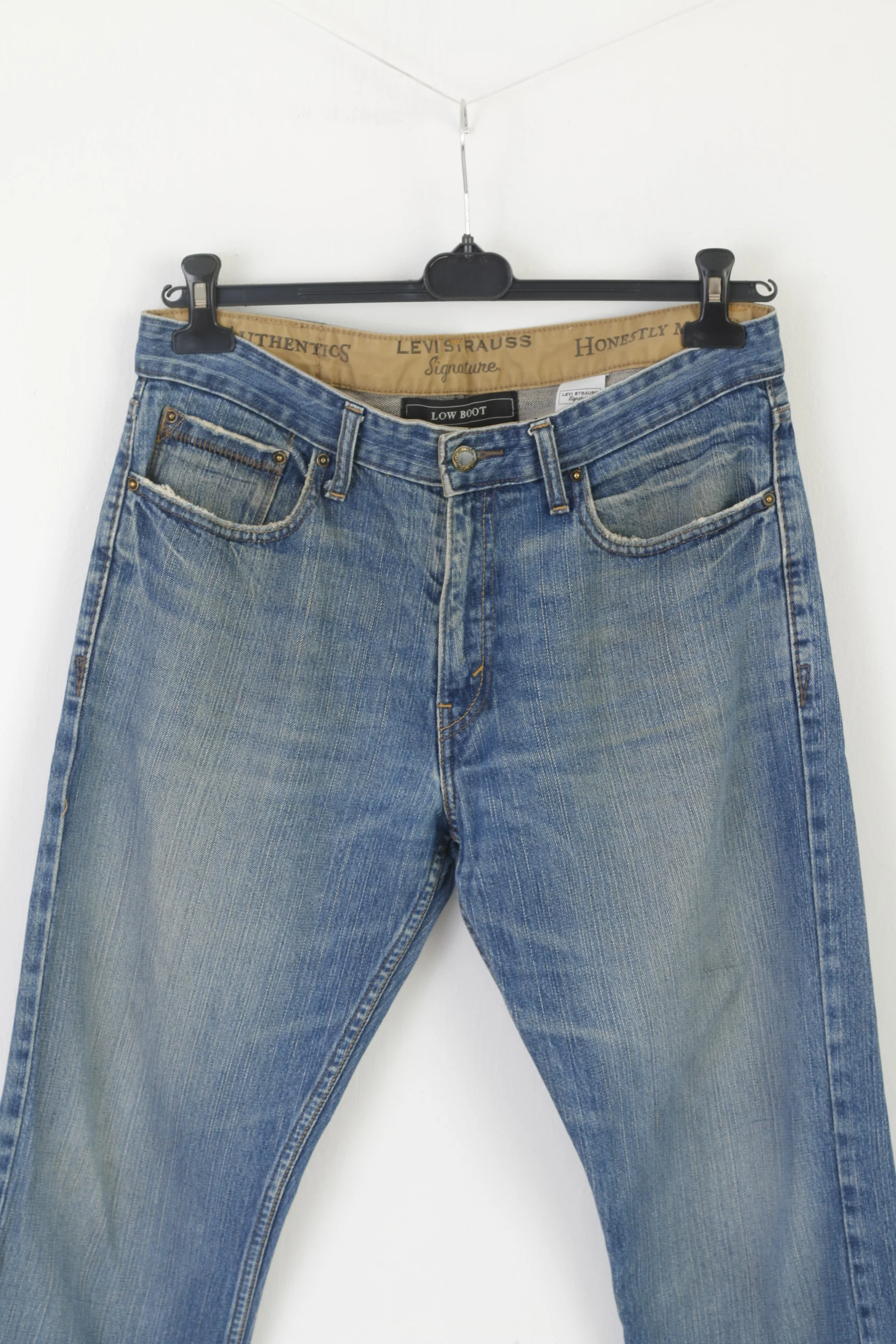 Levi's Denim Men 34 Jeans Trousers Blue Cotton Signature Low Boot Straight Pants - Image 2