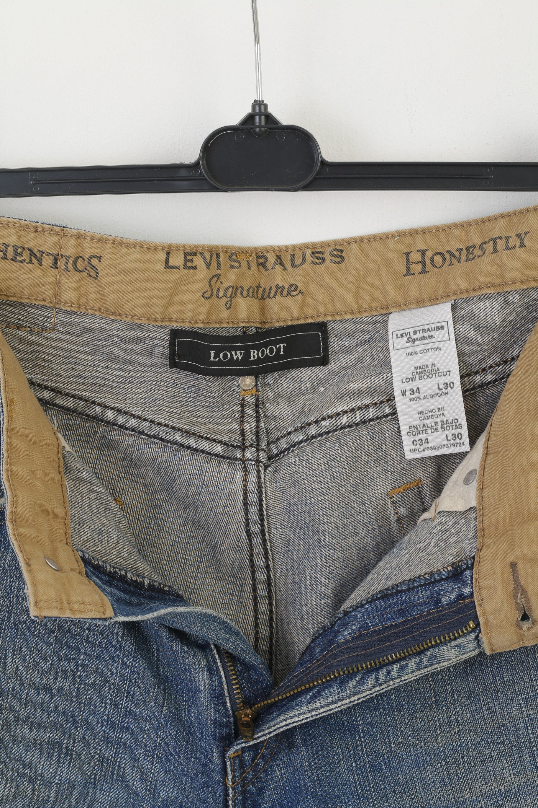 Levi's Denim Men 34 Jeans Trousers Blue Cotton Signature Low Boot Straight Pants - Image 4