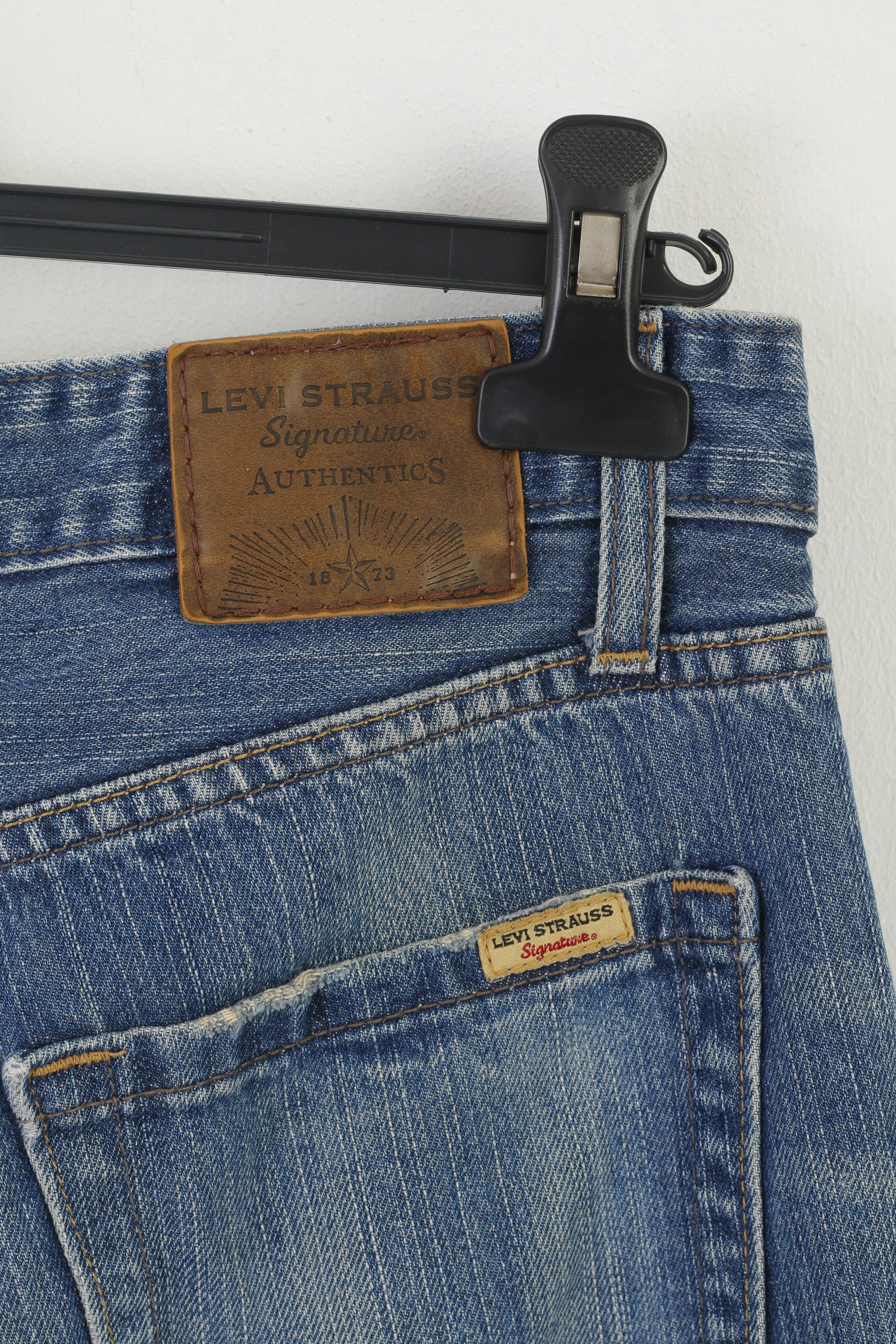 Levi's Denim Men 34 Jeans Trousers Blue Cotton Signature Low Boot Straight Pants - Image 5