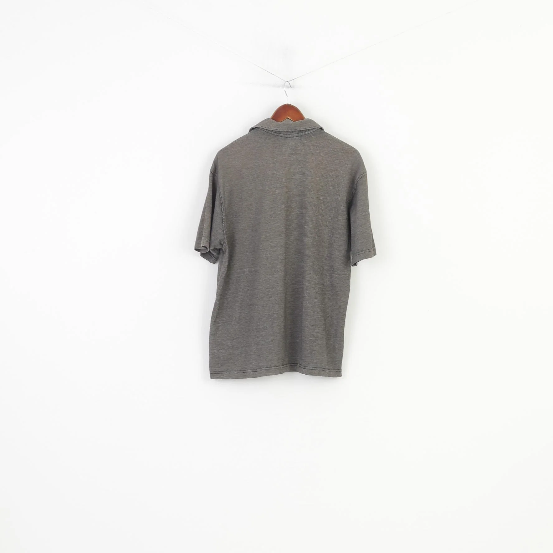 Levi's Dry Goods Men L Polo Shirt Cotton Dark Grey Short Sleeve Lapel Neck Collar Top - Image 6