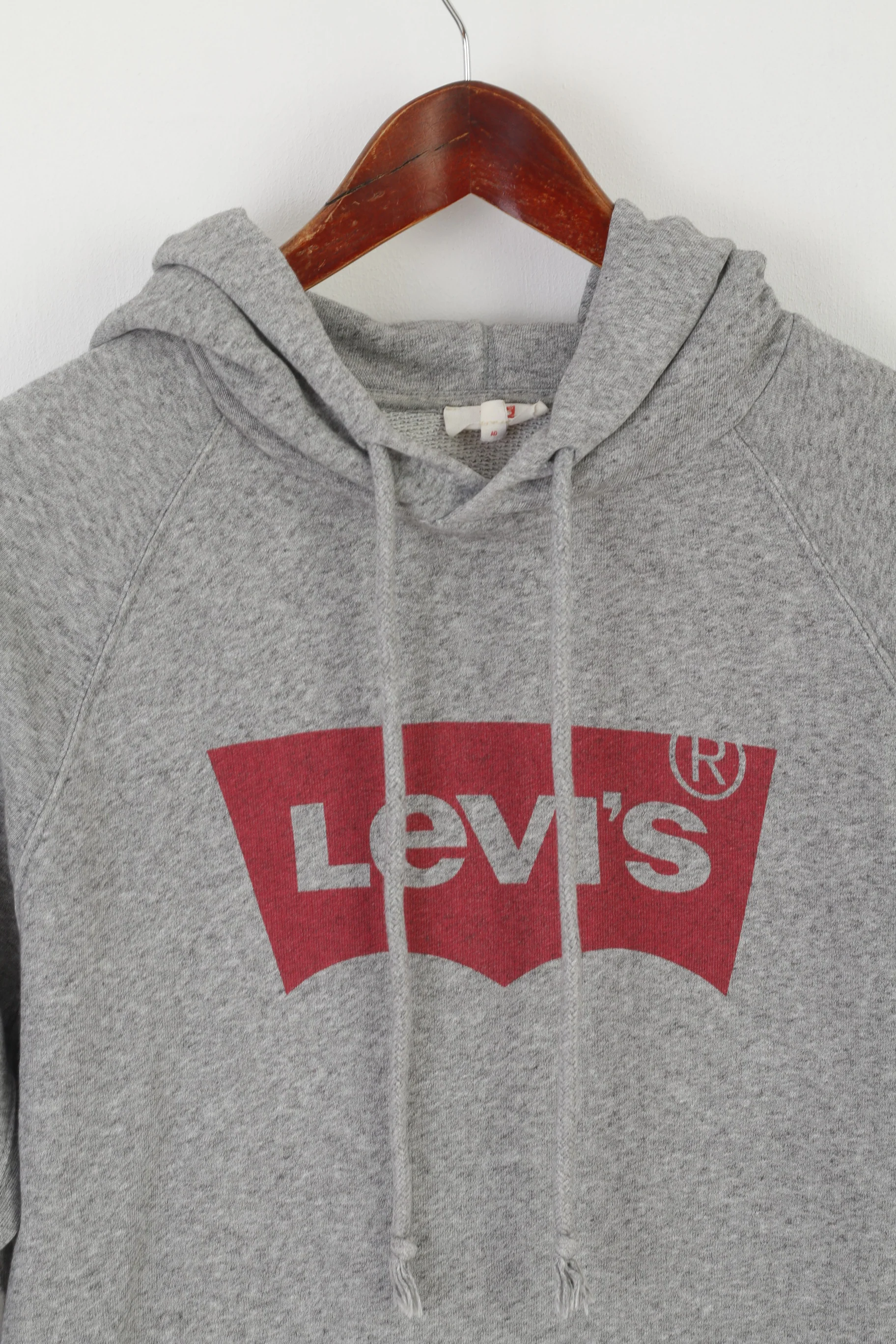 Levi's Men M Sweatshirt Gray Cotton Graphic Logo Hooded Vintage Hoodie - Image 2