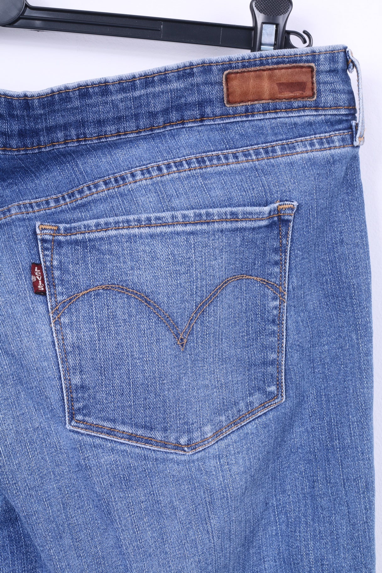 Levis Womens 32 Trousers Jeans Slight Curve Straight Blue Cotton Denim - Image 7