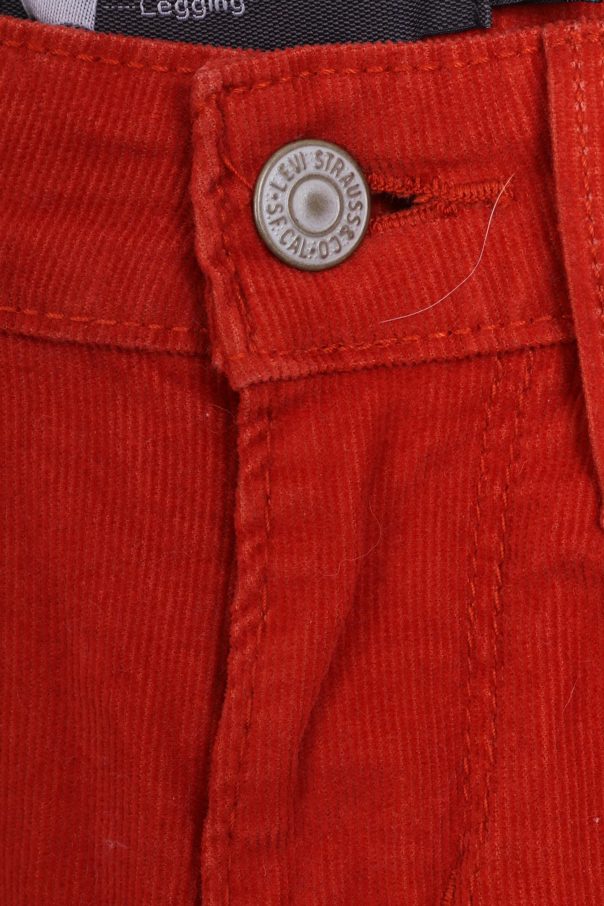Levis Strauss&Co Womens W25 L29 Trousers Red Legging Cotton Corduroy - Image 3