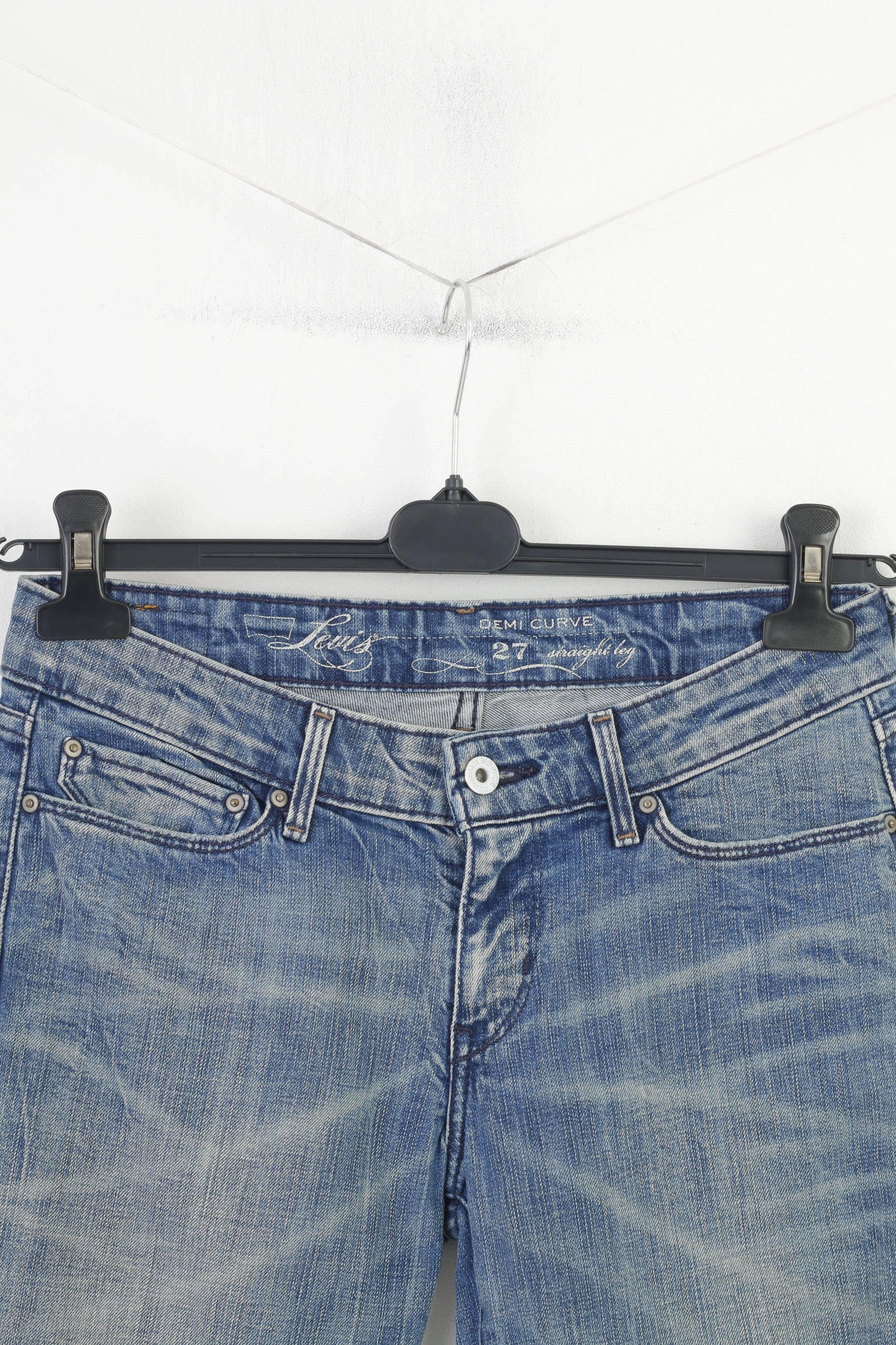 Levis Women 27 Trousers  Blue Cotton Denim Jeans Straight Leg Pants - Image 2