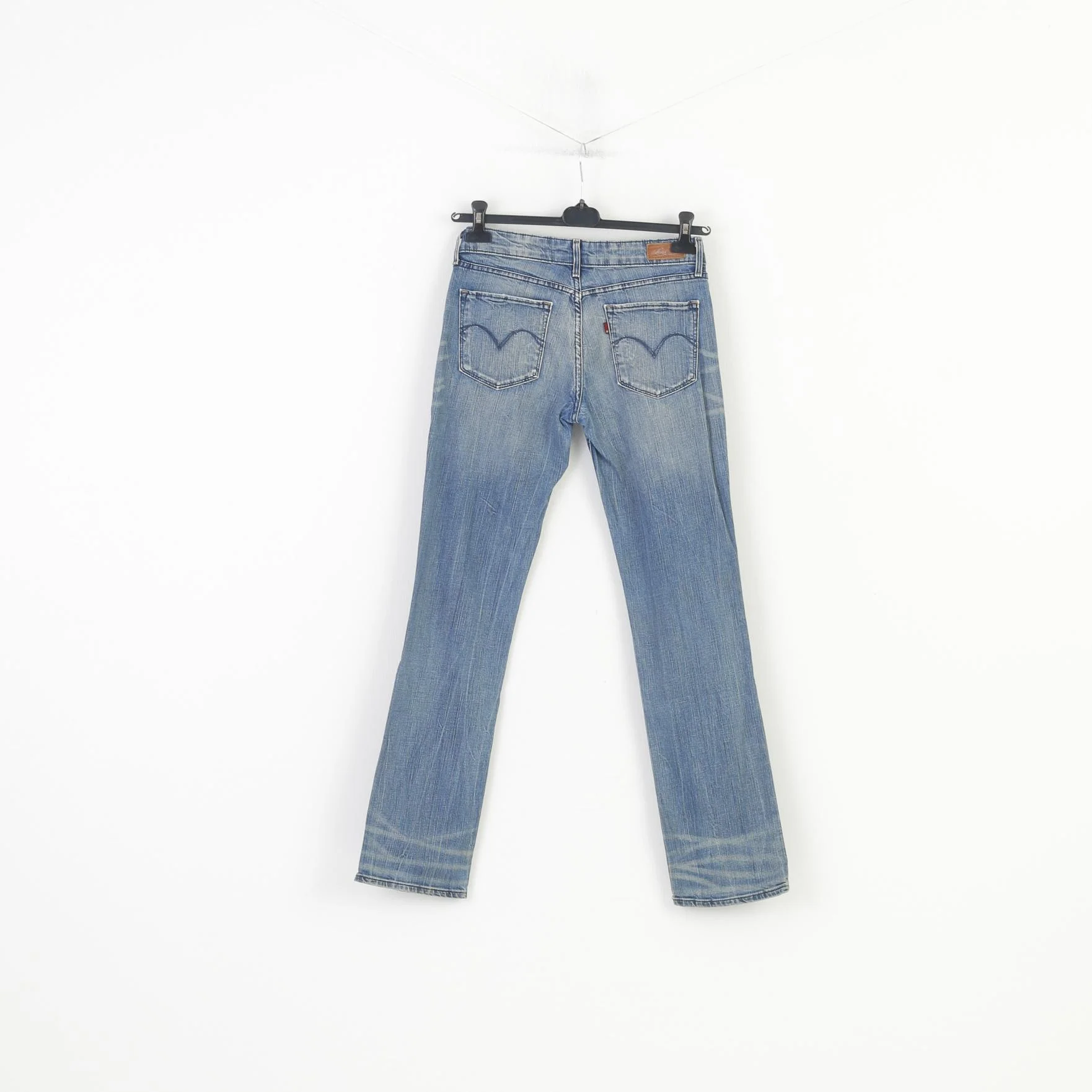 Levis Women 27 Trousers  Blue Cotton Denim Jeans Straight Leg Pants - Image 6