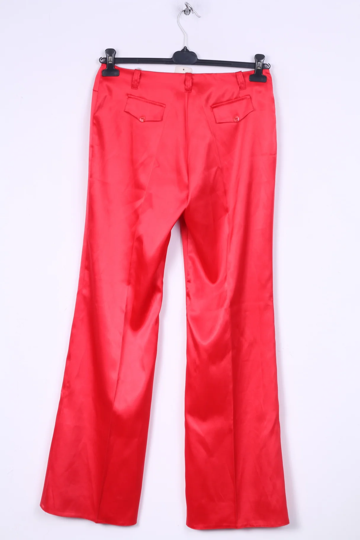 Lew -Sek Womens 42 L Elagant Trousers Shinny Red Straight Leg Pants - Image 7