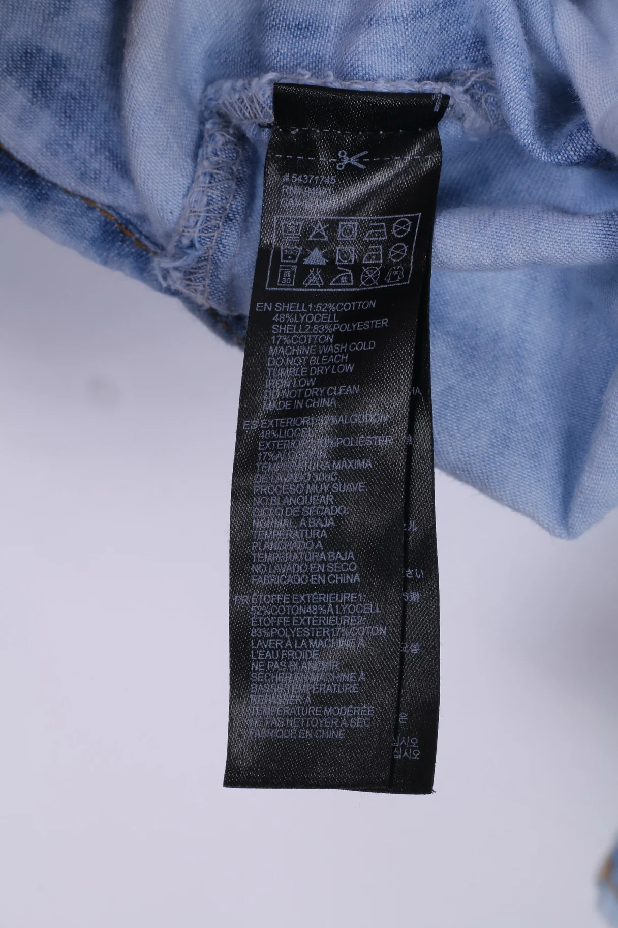 Life in progress Womens S Denim Shirt Aztec Details Acid Wash Jeans Snaps - Image 5
