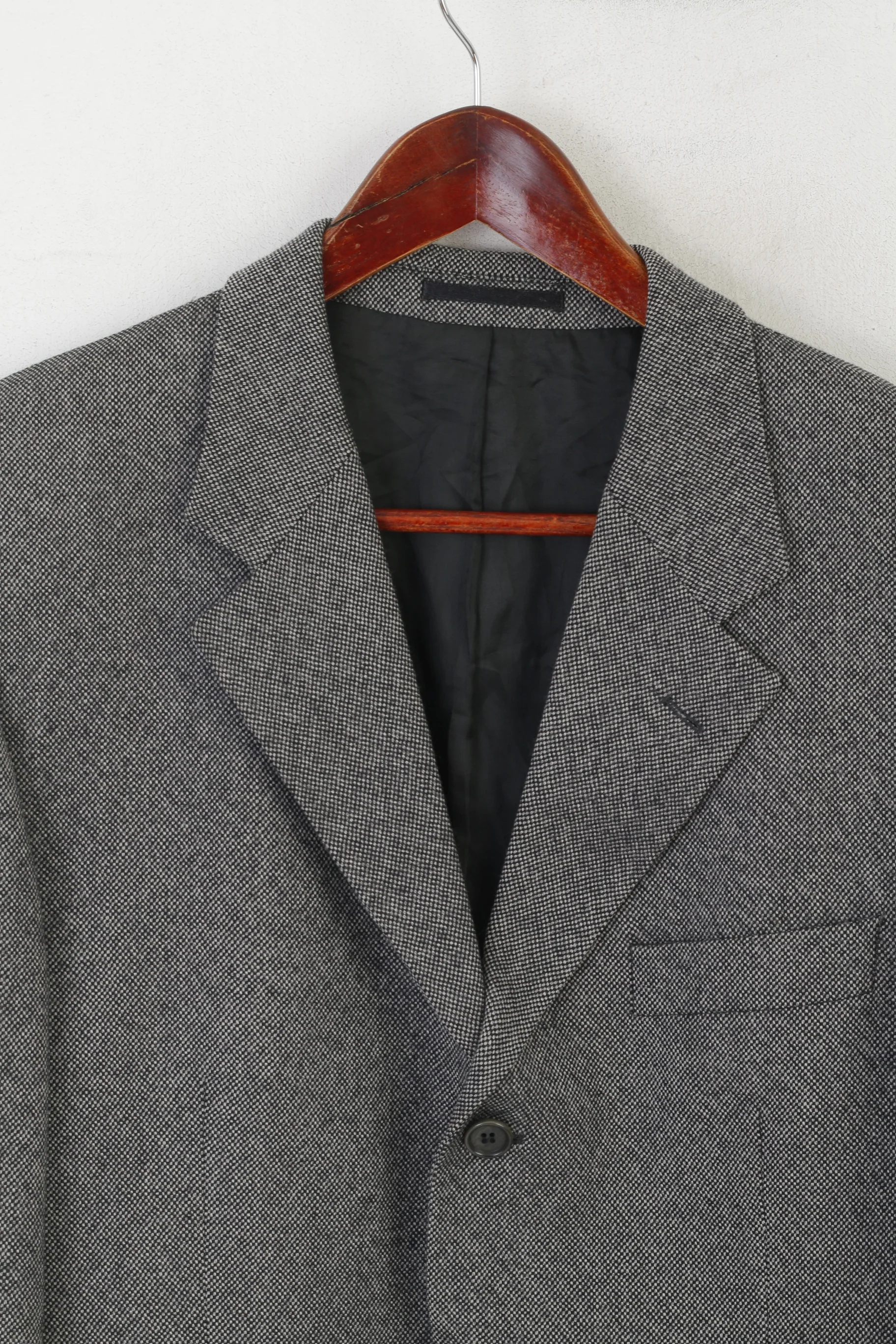 Lino Vierra Men 40 Blazer Gray Pure Wool Vintage Single Breasted Woolmark Jacket - Image 2