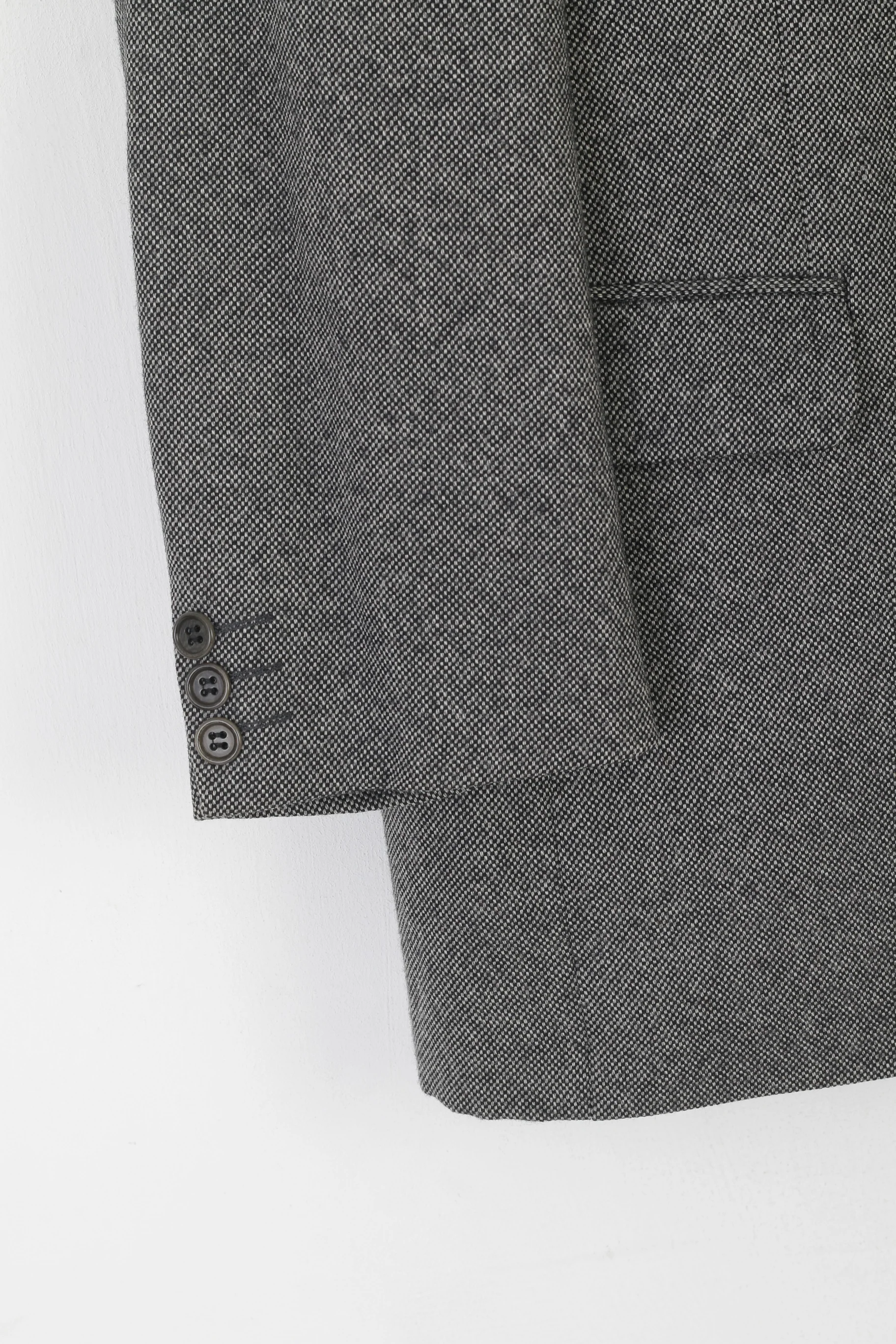 Lino Vierra Men 40 Blazer Gray Pure Wool Vintage Single Breasted Woolmark Jacket - Image 3