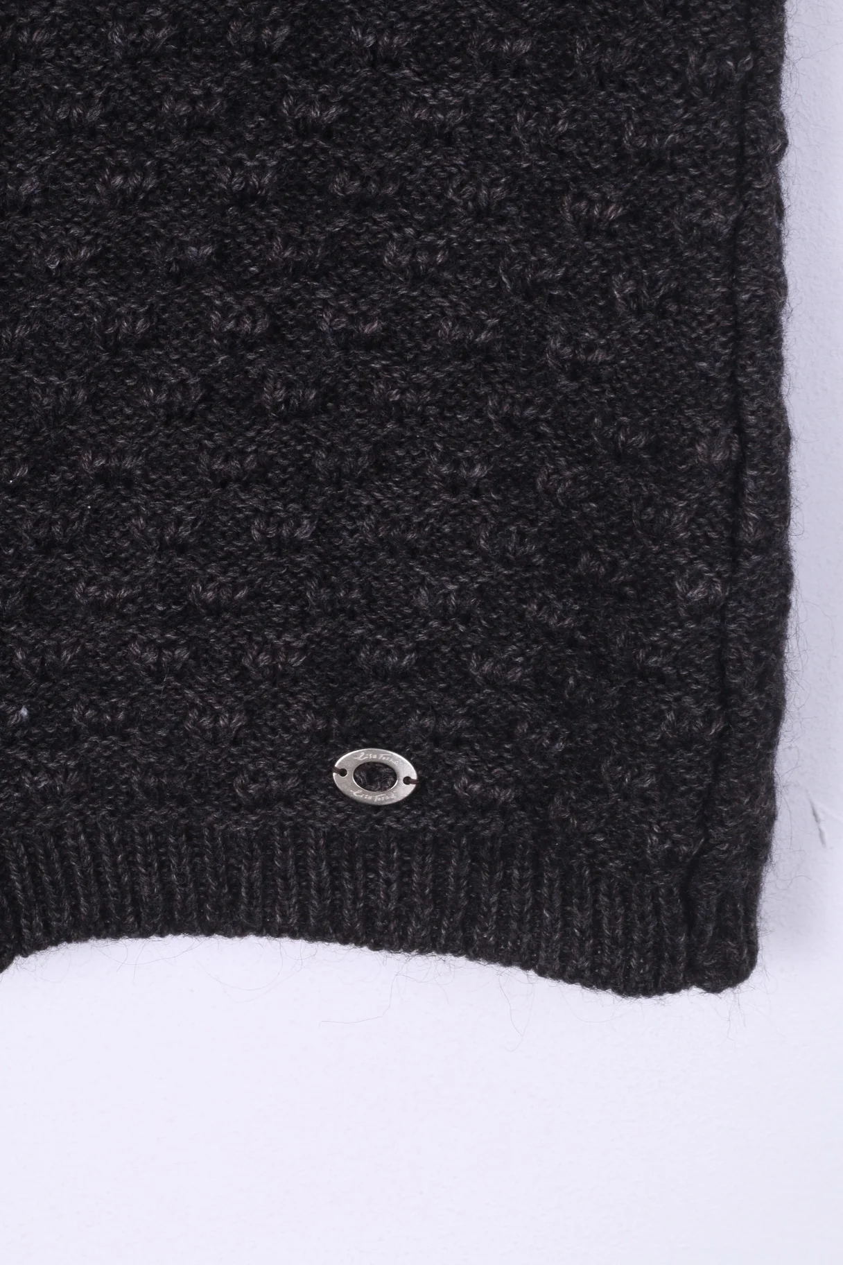 Lisa Tossa Womens L Cardigan Knitted Short Sleeve Brown One Big Button Front - Image 3