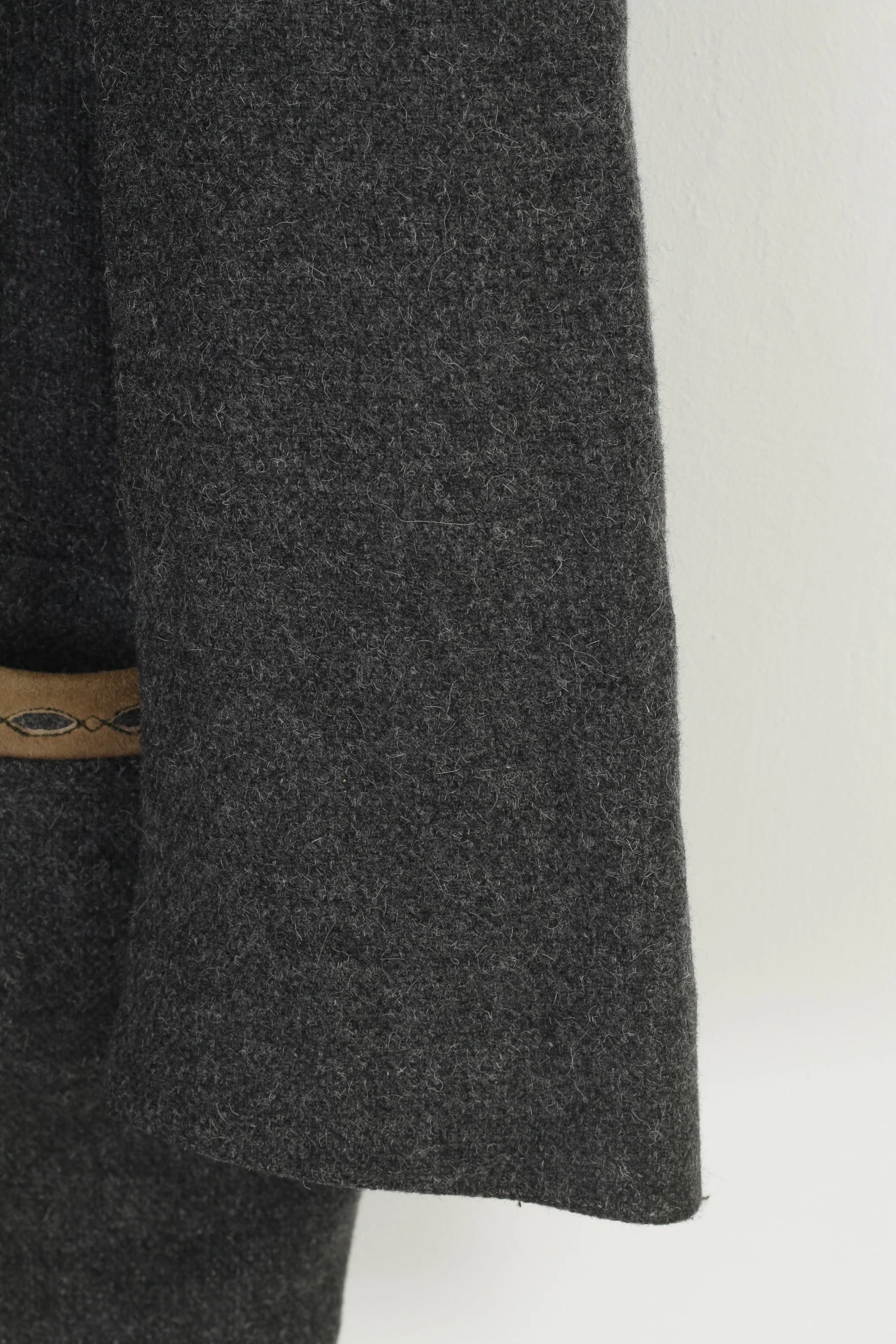 Lodenfrey Men 56 Blazer Wool Grey Vintage Tyrol Tiroler Loden Collar Bottoms Jacket Top - Image 4