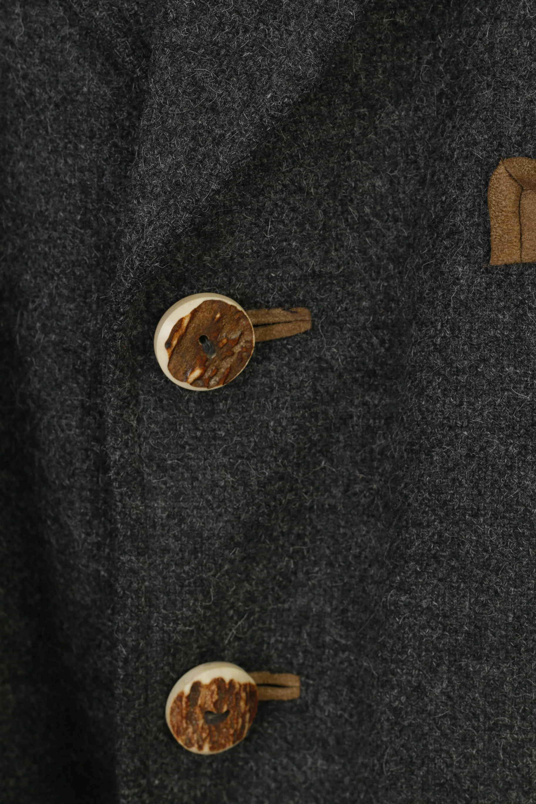Lodenfrey Men 56 Blazer Wool Grey Vintage Tyrol Tiroler Loden Collar Bottoms Jacket Top - Image 5