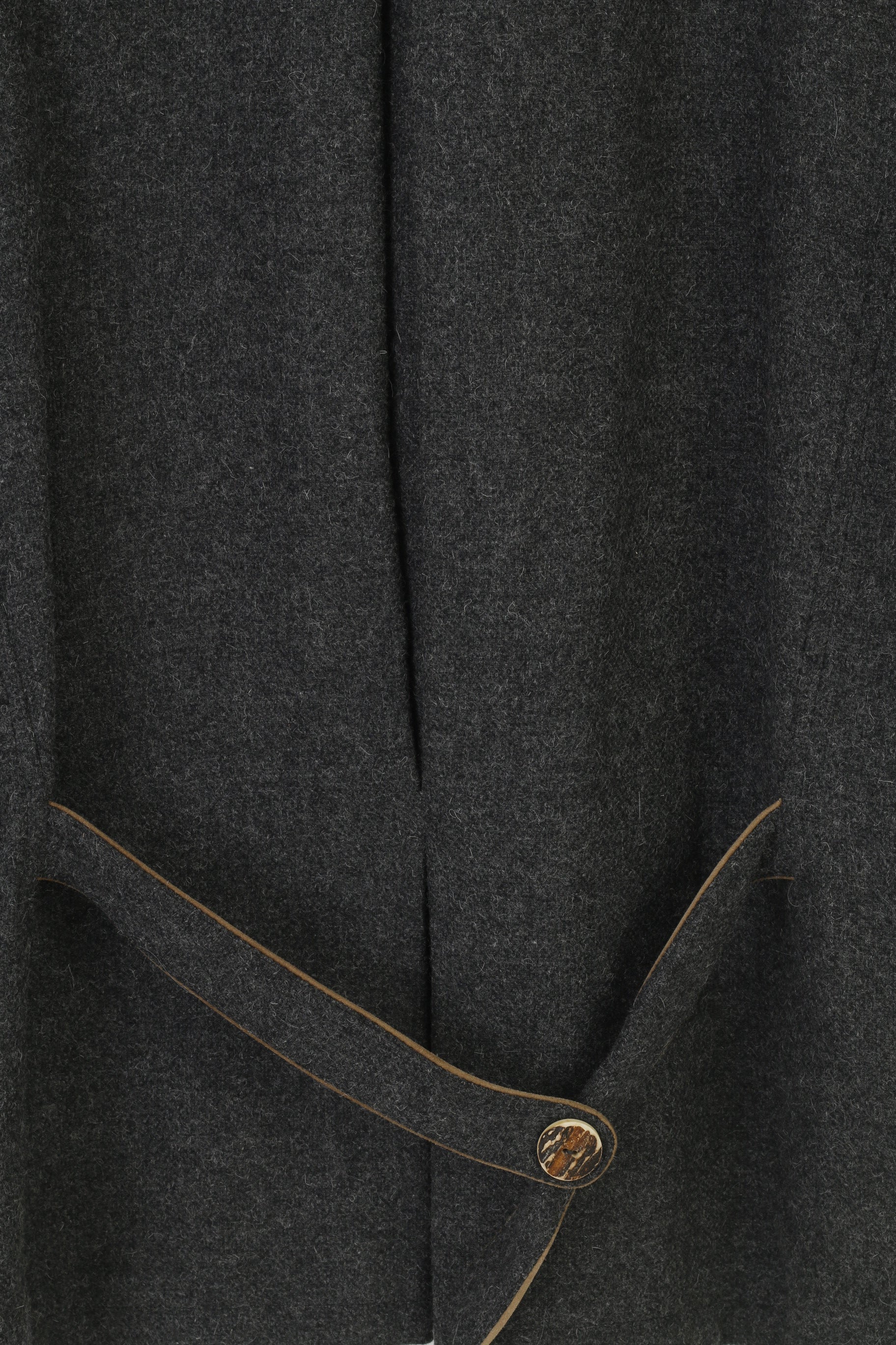 Lodenfrey Men 56 Blazer Wool Grey Vintage Tyrol Tiroler Loden Collar Bottoms Jacket Top - Image 9
