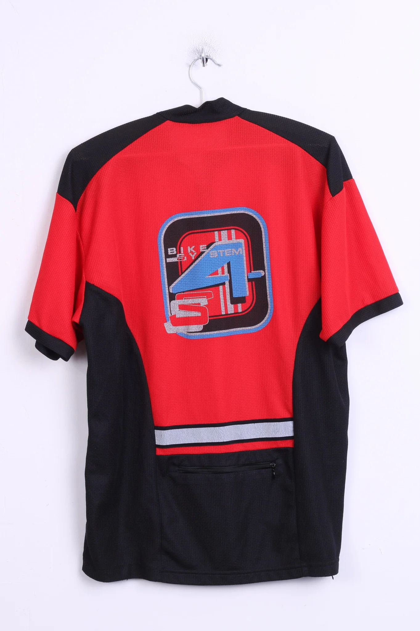 Loffler Mens S Biker Shirt Zip Neck Sportswear Red Summer Short Sleeve Cycling - Image 5