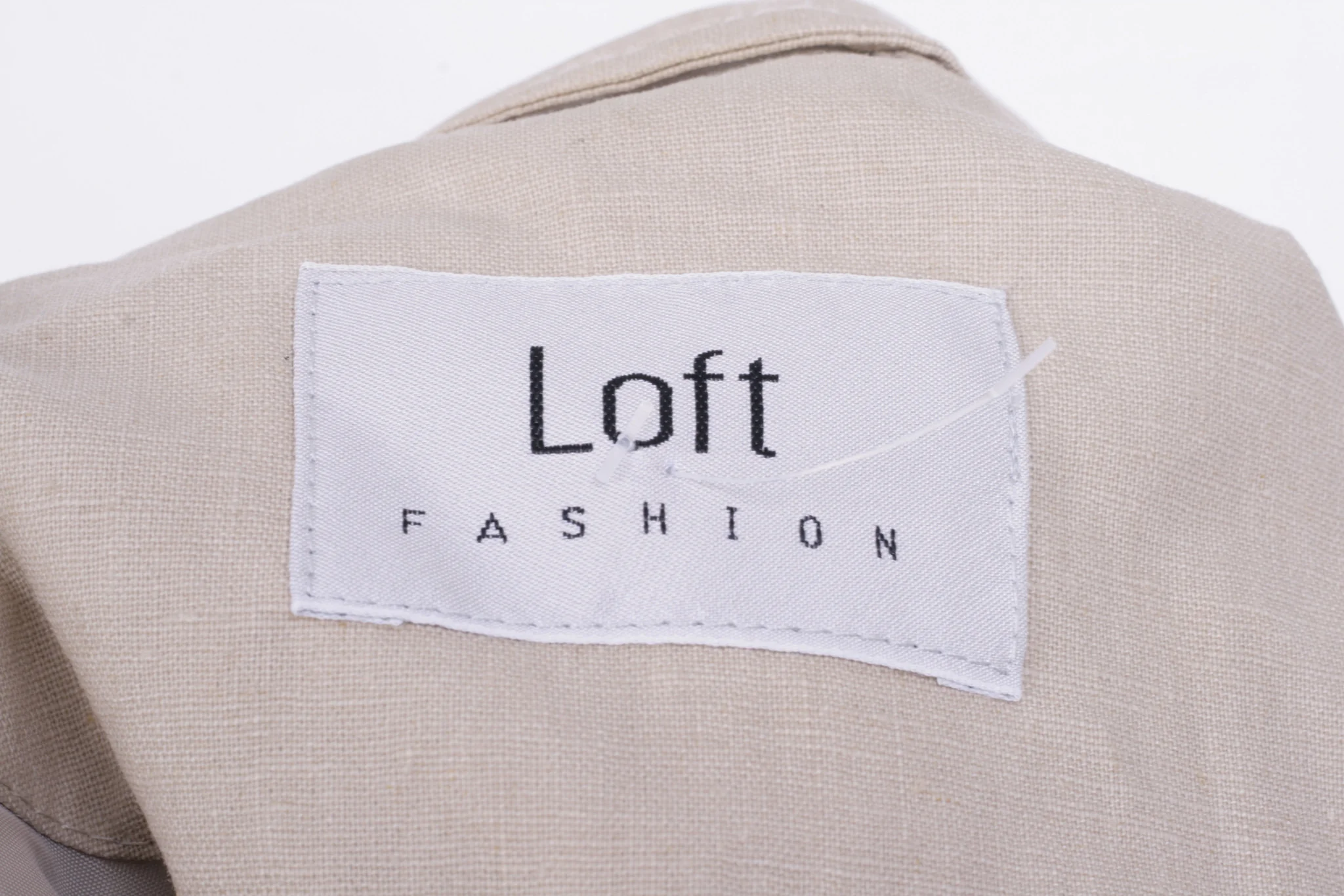 Loft Fashion Womens 42 L Coat Jacket Beige Full Zipper Linen - Image 3